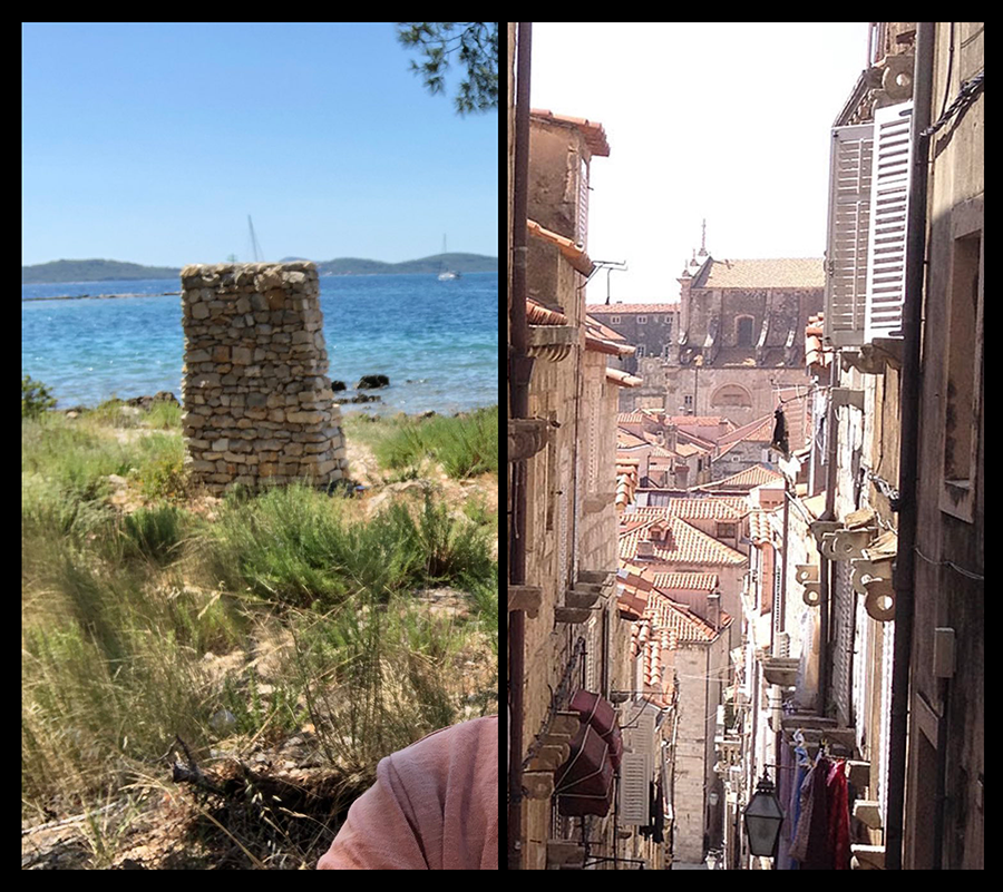 Maybe not the best example but I still remember the exact moment last summer when this idea of building stone walls, mediterranean landscapes & cities came (St. Anthony Channel, Croatia - left). Overwhelmed with details. Have to stop studying those old cities or my #fxhash #genart project will never be finished (Magnificent Dubrovnik -right)