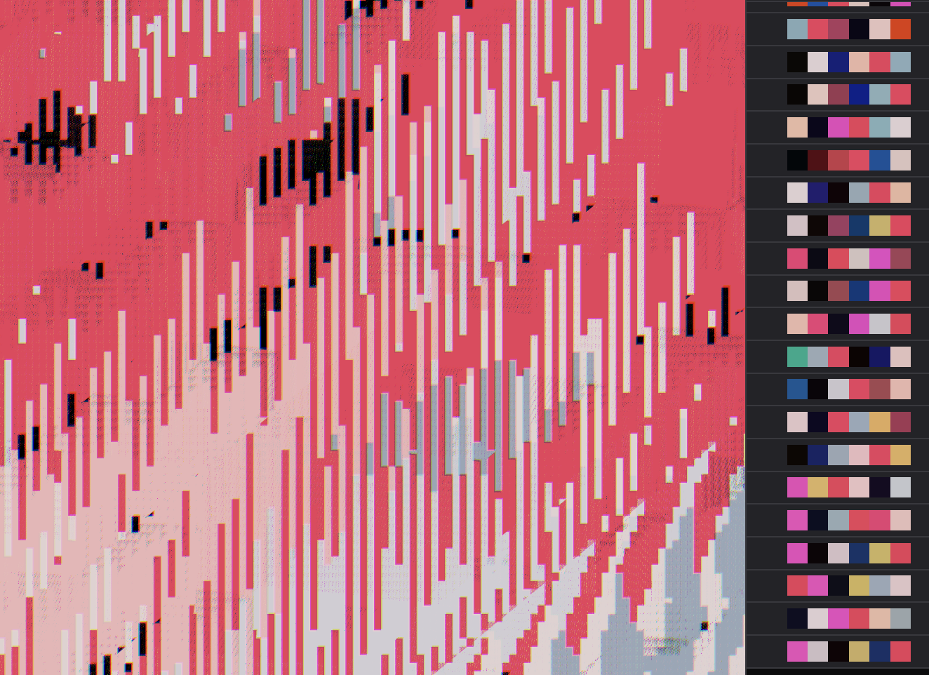 screenshot of svsc with the browser development console open and showing the generative "score"