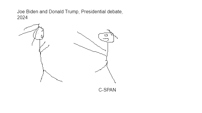 AI generated image of the things to come in US politics next year. How can you tell it's fake? (Hint: it's because the image dimensions are not TV standard.) Just kidding, though, I drew this. 🤣 (© Ryan Tanaka 2023, All Rights Reserved. ALL RIGHTS!)