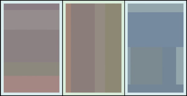 Horizontal and vertical partitioning of the canvas to create colour fields