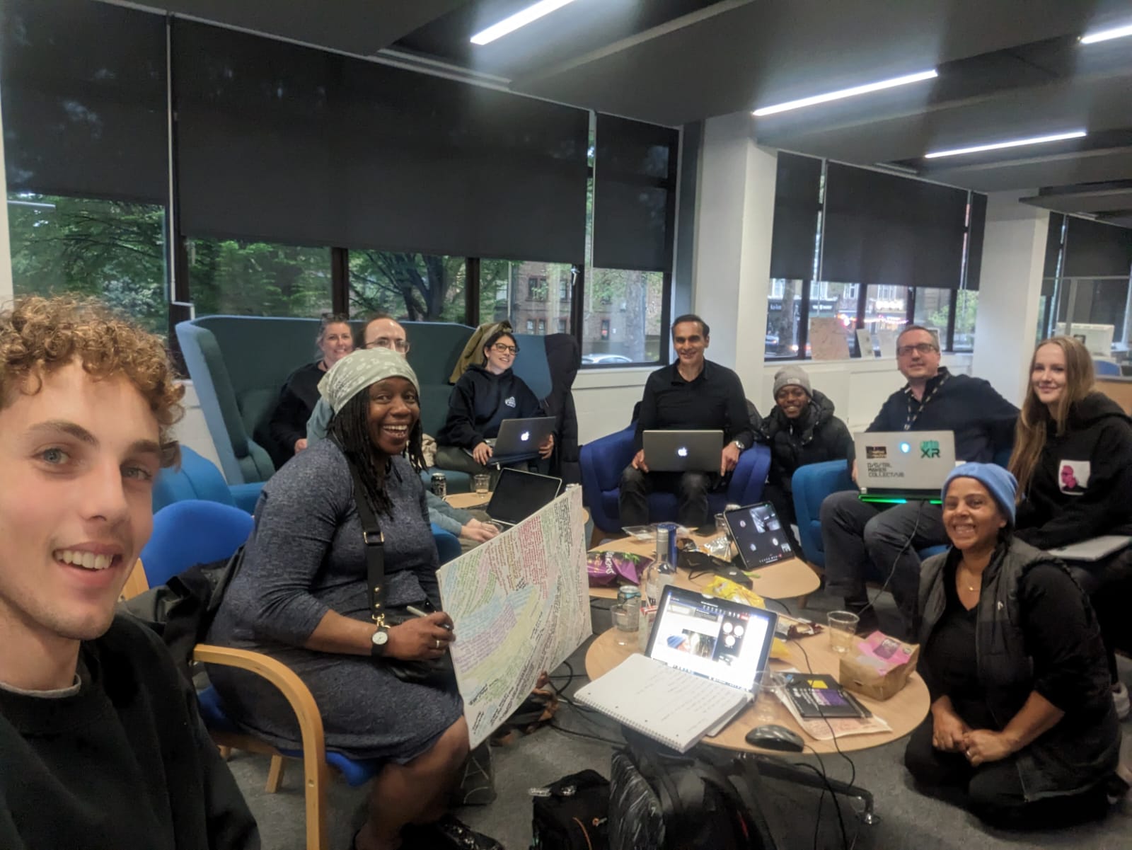 The 5 tez collectors: Social meet up of members of the Digital Maker Collective (DMC) at Camberwell, London, May 2023.