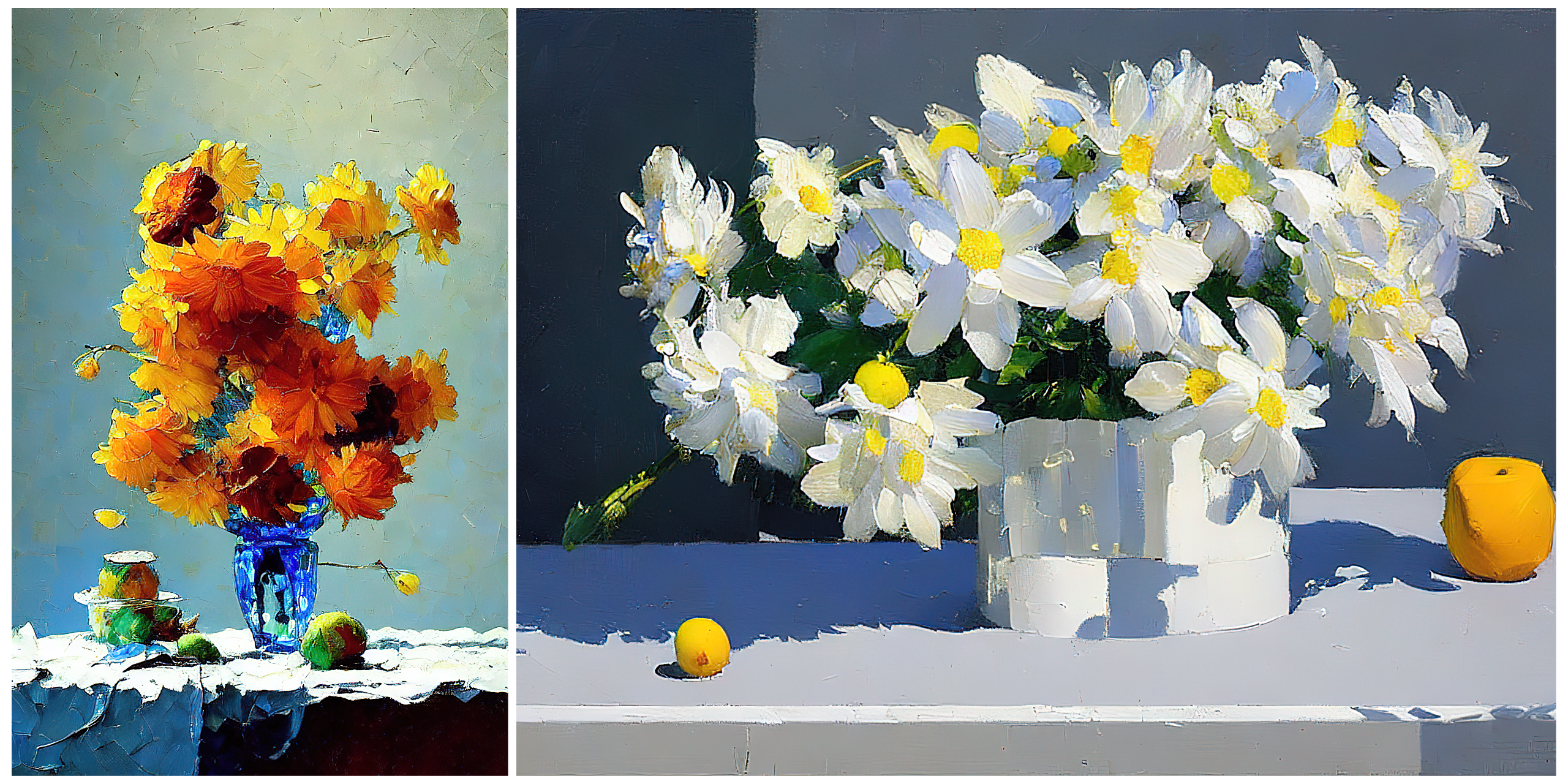 "Flowers" #14 and #15 by artist Mucang (@MucangNft) - AI artworks