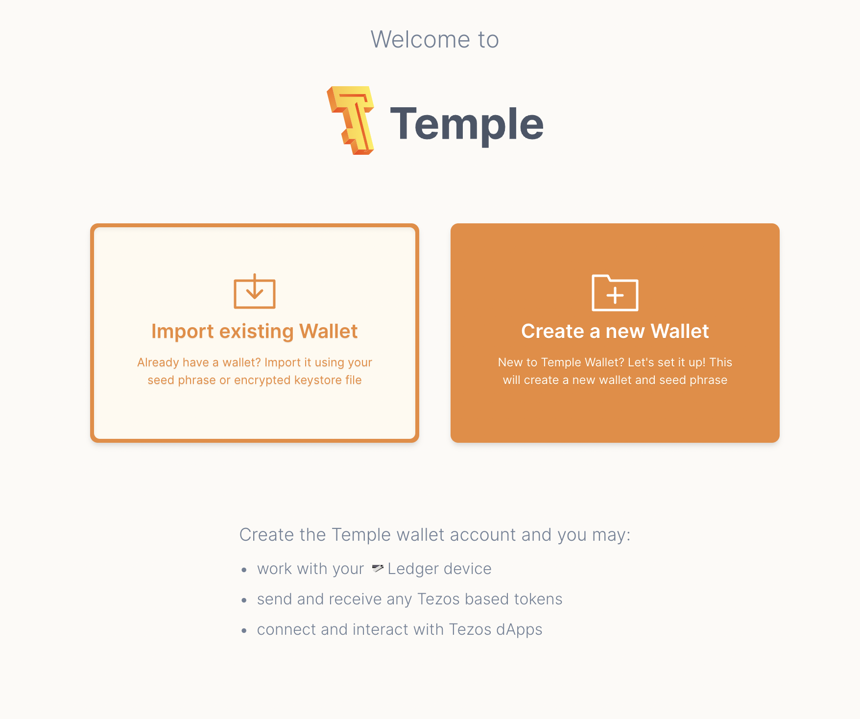 Hit Create a new Wallet now.