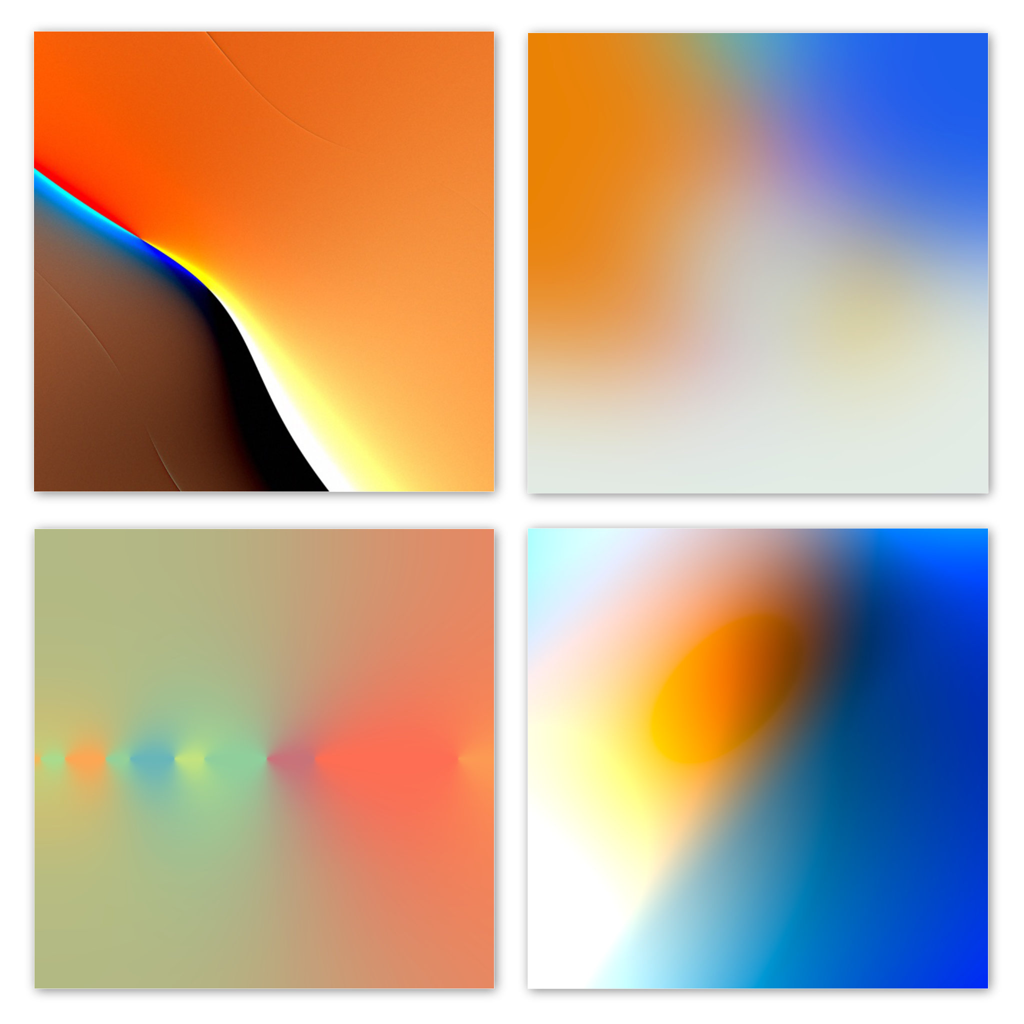 Collage of vibes #8665, Chroma Theory #3, Light Beams #3 and VIBE #57
