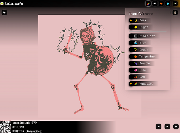The "adaptive" color scheme will detect prominent colors from images and use them to fill in the background and gallery colors.
