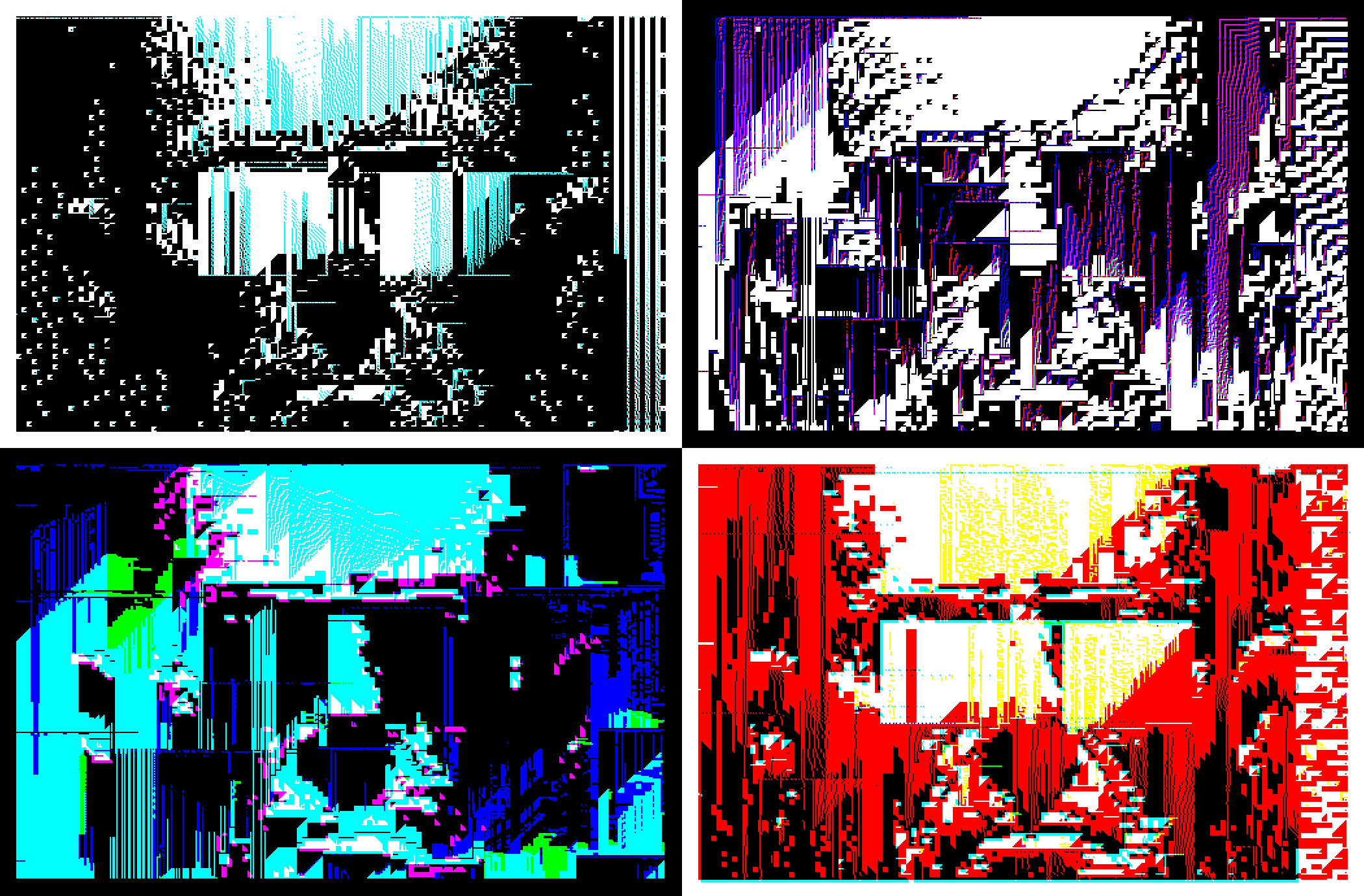 Examples of abstract (above) and lo-fi (below) effect stacks.