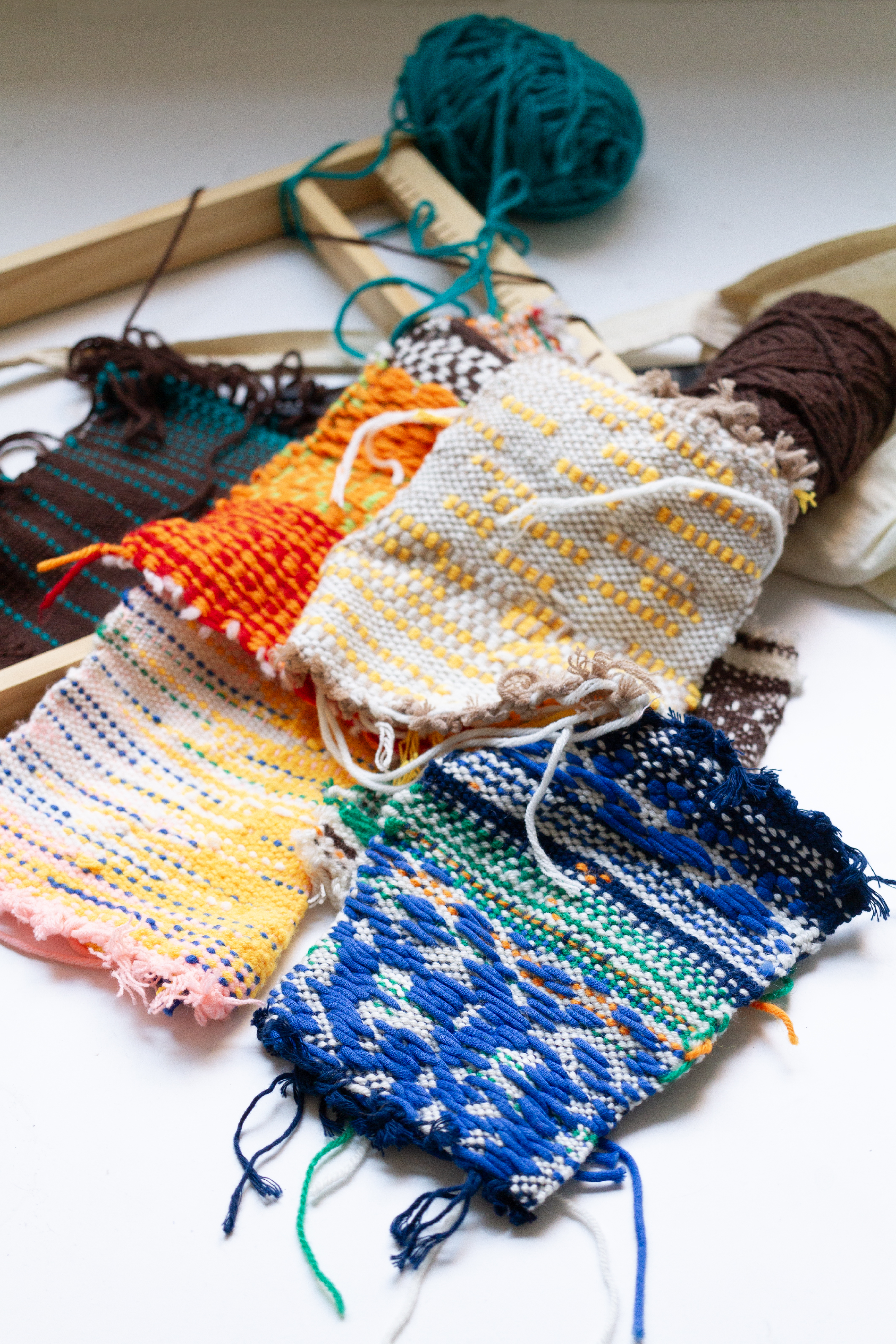 Hand-woven swatches.