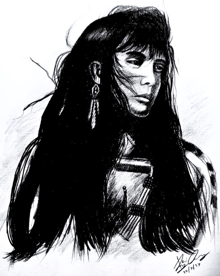 Portrait drawting with pencil on paper. 1994