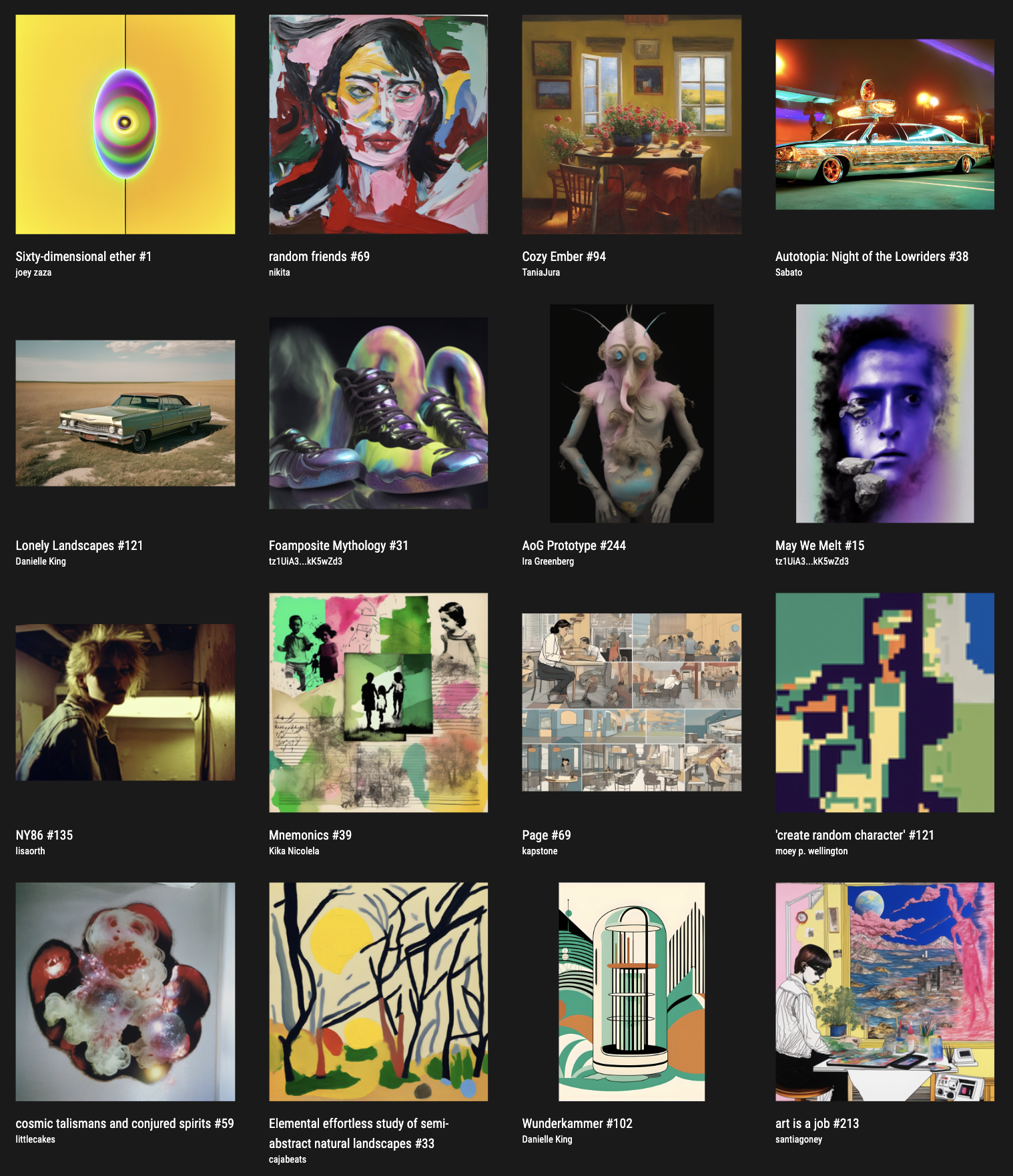 A small grouping of ai works from joey zaza's collection