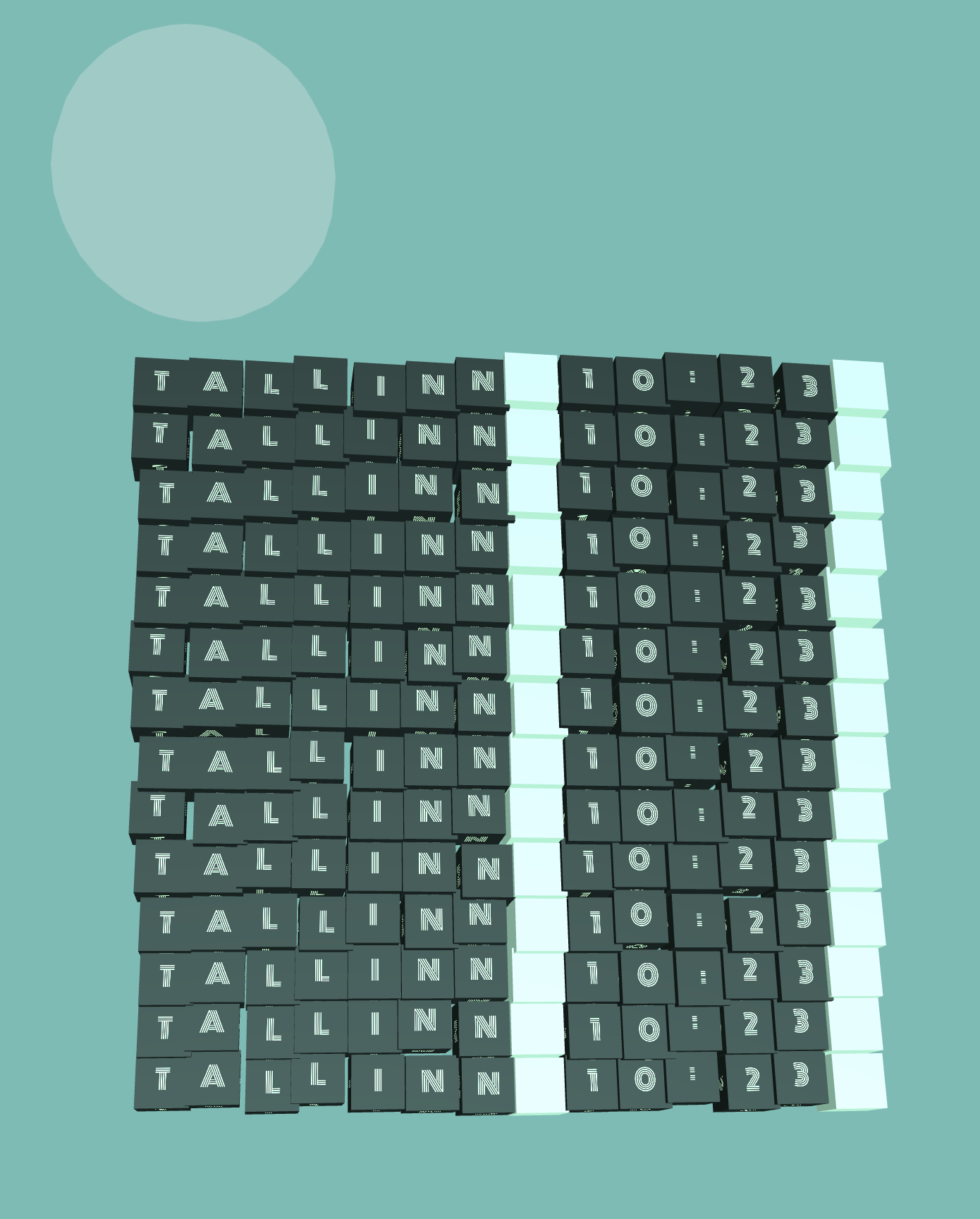 By zooming out with the mouse you can see the position of the sun at that time of day in that specific city