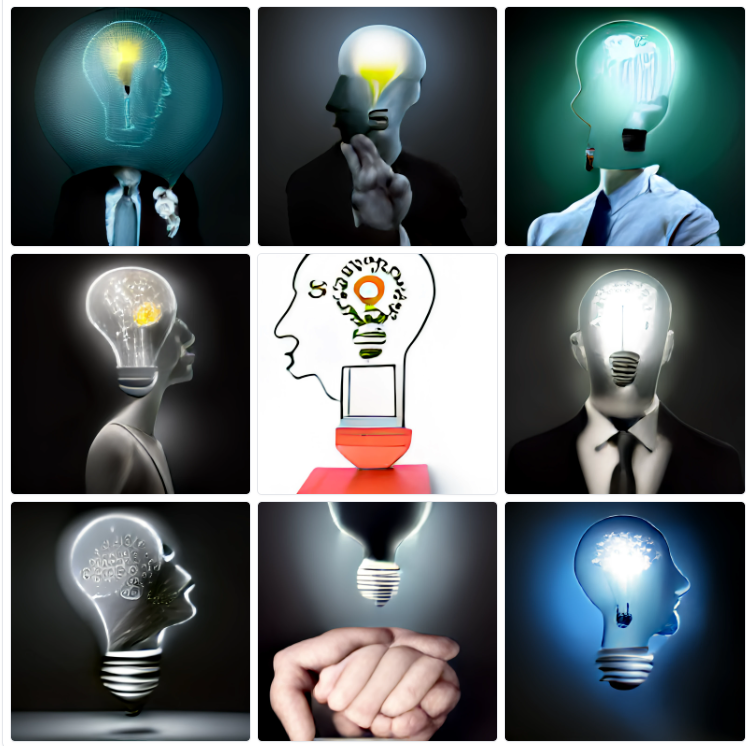 What Dall-E generates when you type in the word "genius". Given the way that it scrapes its data, AI tools often give us a glimpse into populist conceptions of what certain keywords may mean in a collective sense.