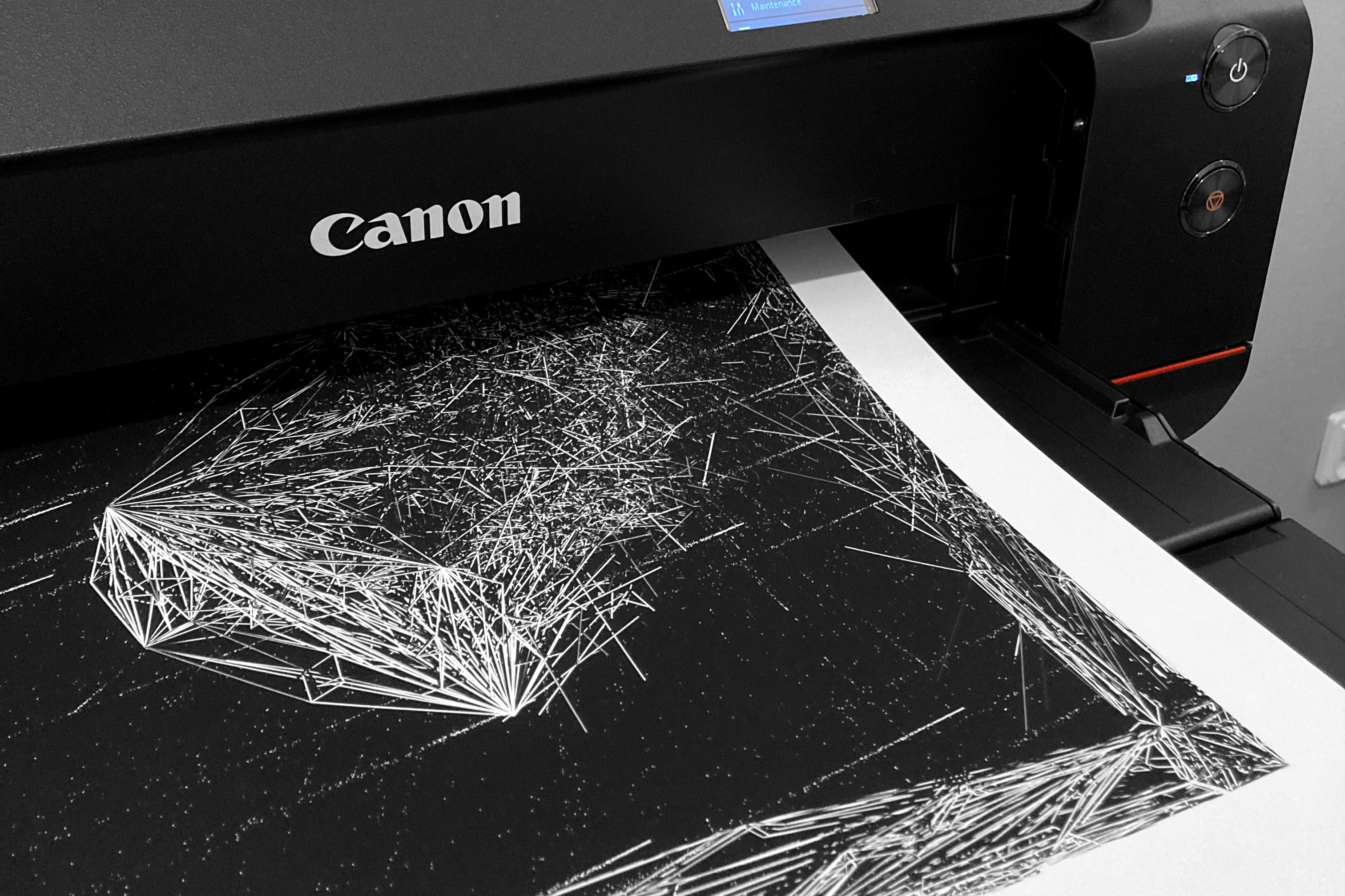 OBSCVRVM #407 being printed on Canon imagePROGRAF PRO-1000 12-pigment A2 printer in our studio in Helsinki