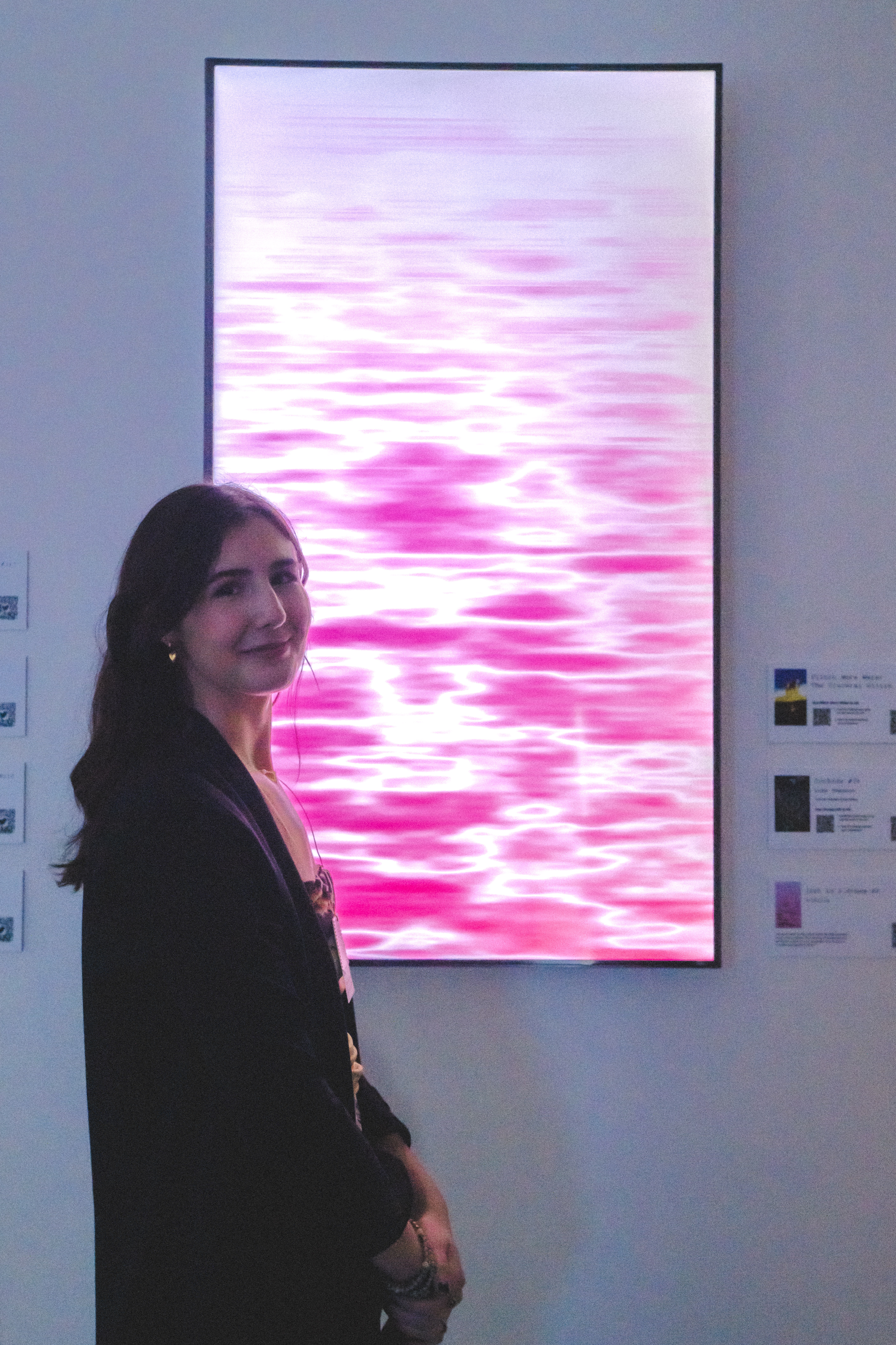 kcdilla in front of her work