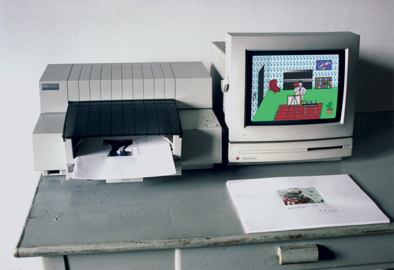 "Raoul Pictor cherche son style...", 1993 – computer device, printer, software – variables dimensions