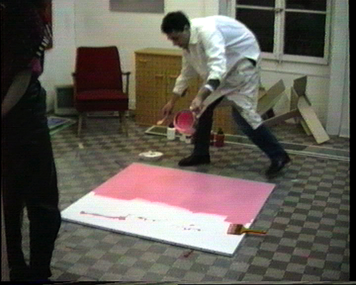 Making of : monochrome Rose, 1993 – acrylic on canvas, certificate – 120 x 120 cm.