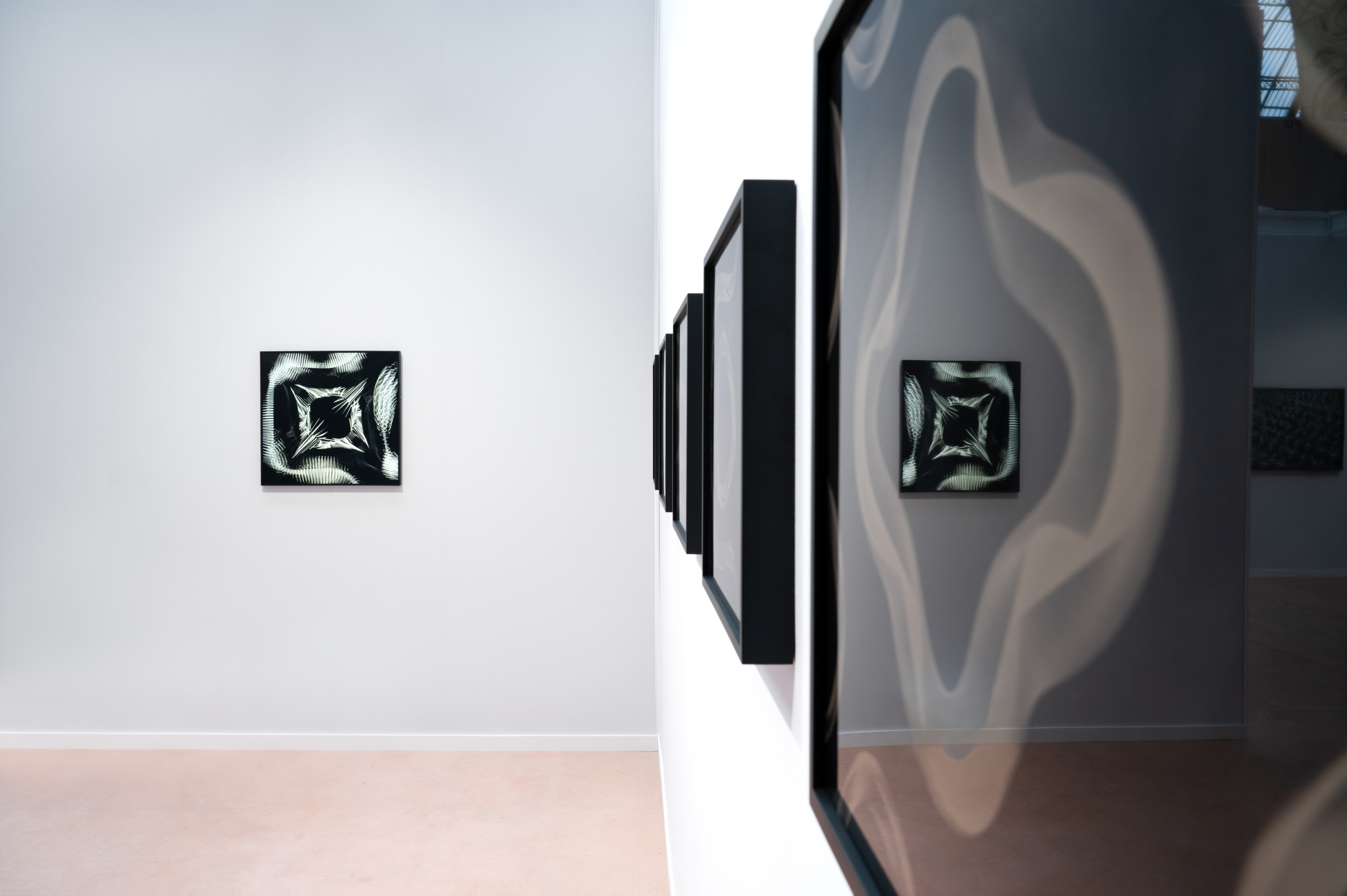 Erika Weitz and Thomas Noya’s CYMATIC: Patterns of the Pentatonic presented at the fxhash booth at Paris Photo 2024