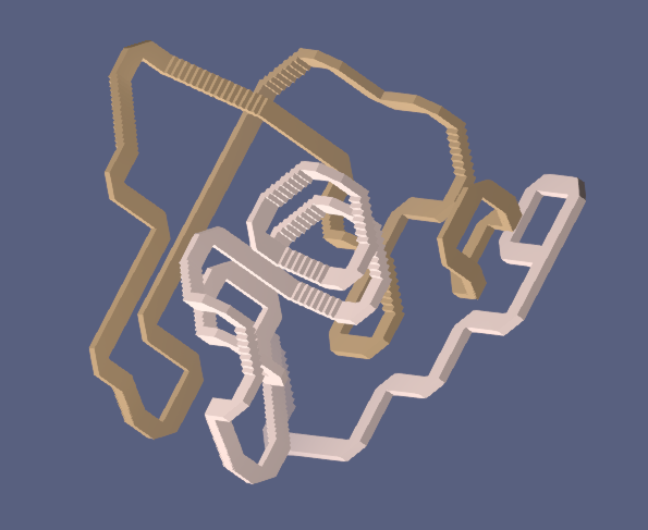 An complicated pattern that WFC has difficulty in generating without the presense of the "dead-end" tile