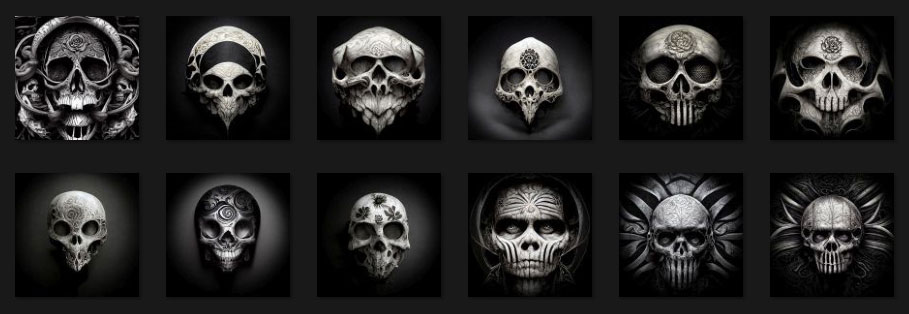 skulls from mid journey