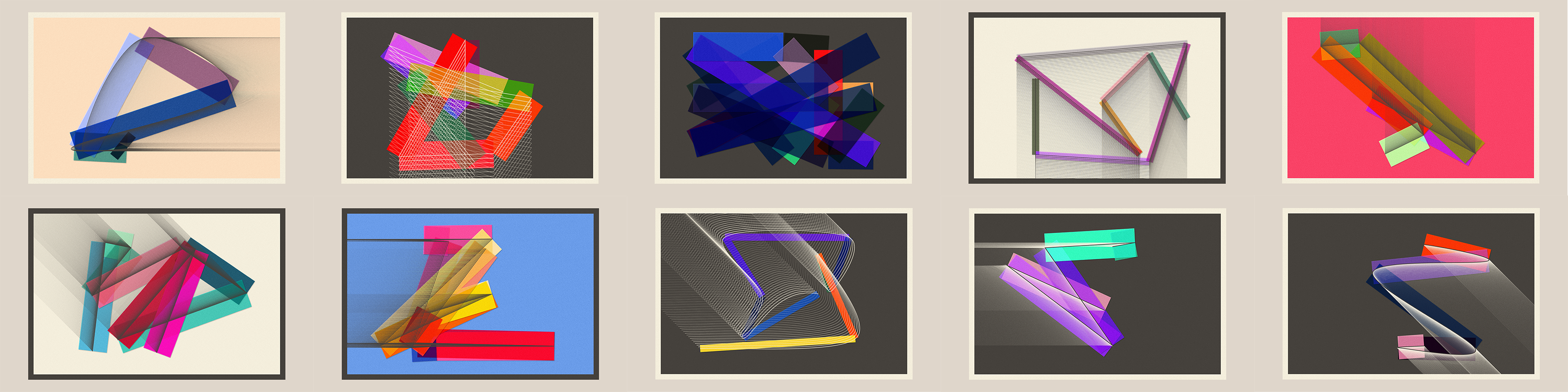 Preparation for digital display: 10 canvases of 1280 x 800 px with Attachment #27, #43, #215, #282, #283, #217, #87, #154, #175 and #137 by Jeres.