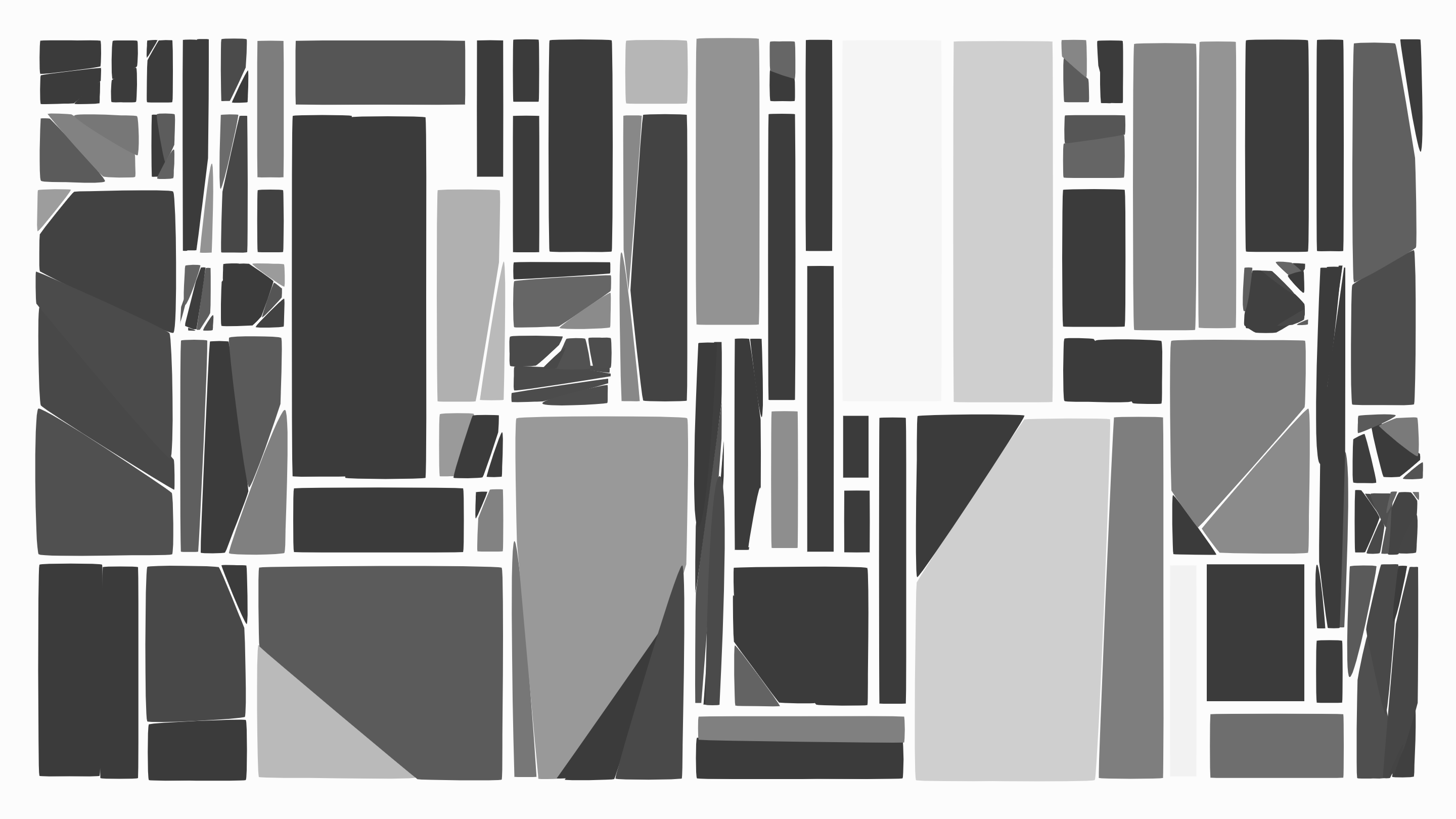 Shapes colored according to the value of the Perlin Noise