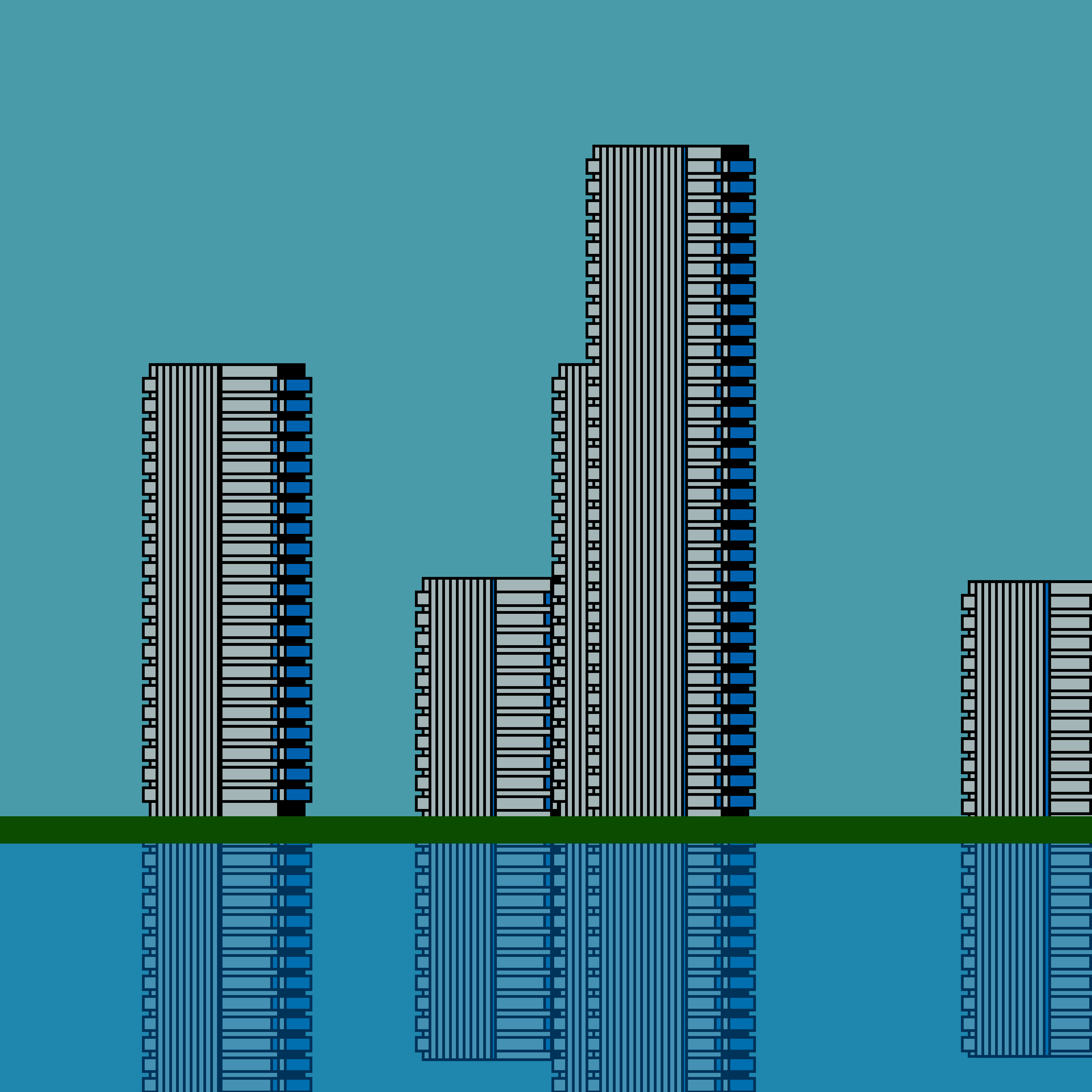 Overlapping the buildings