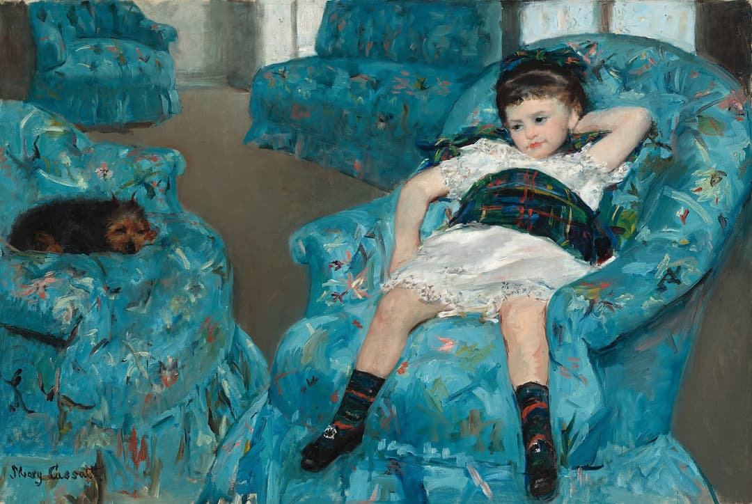 Mary Cassat – Petite fille dans un fauteuil bleu – 1878