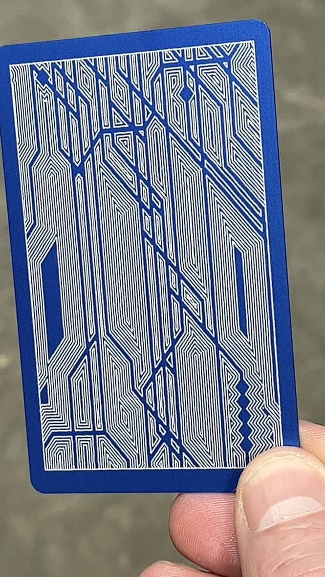 A metal etched card