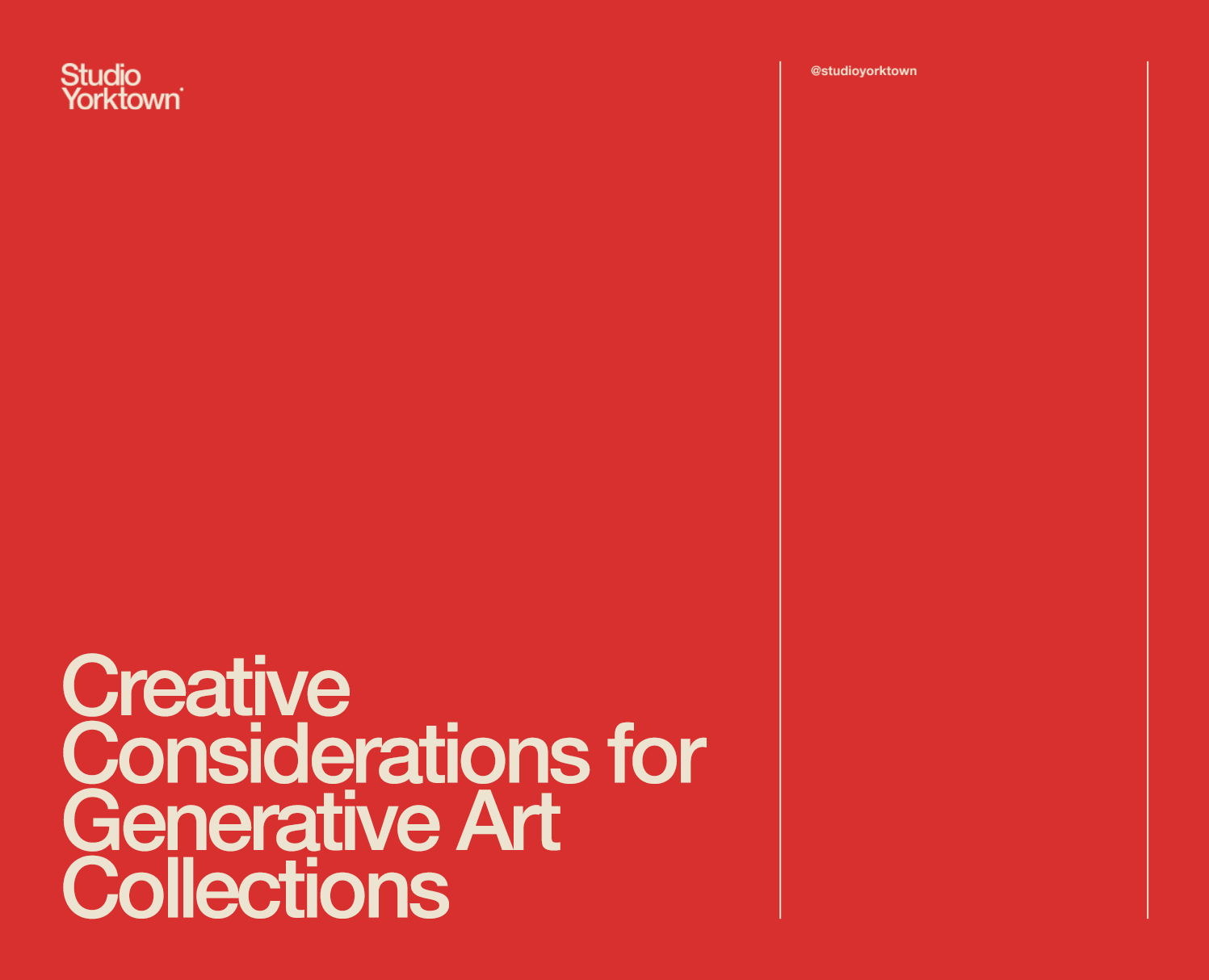 Creative Considerations for Generative Art Collections