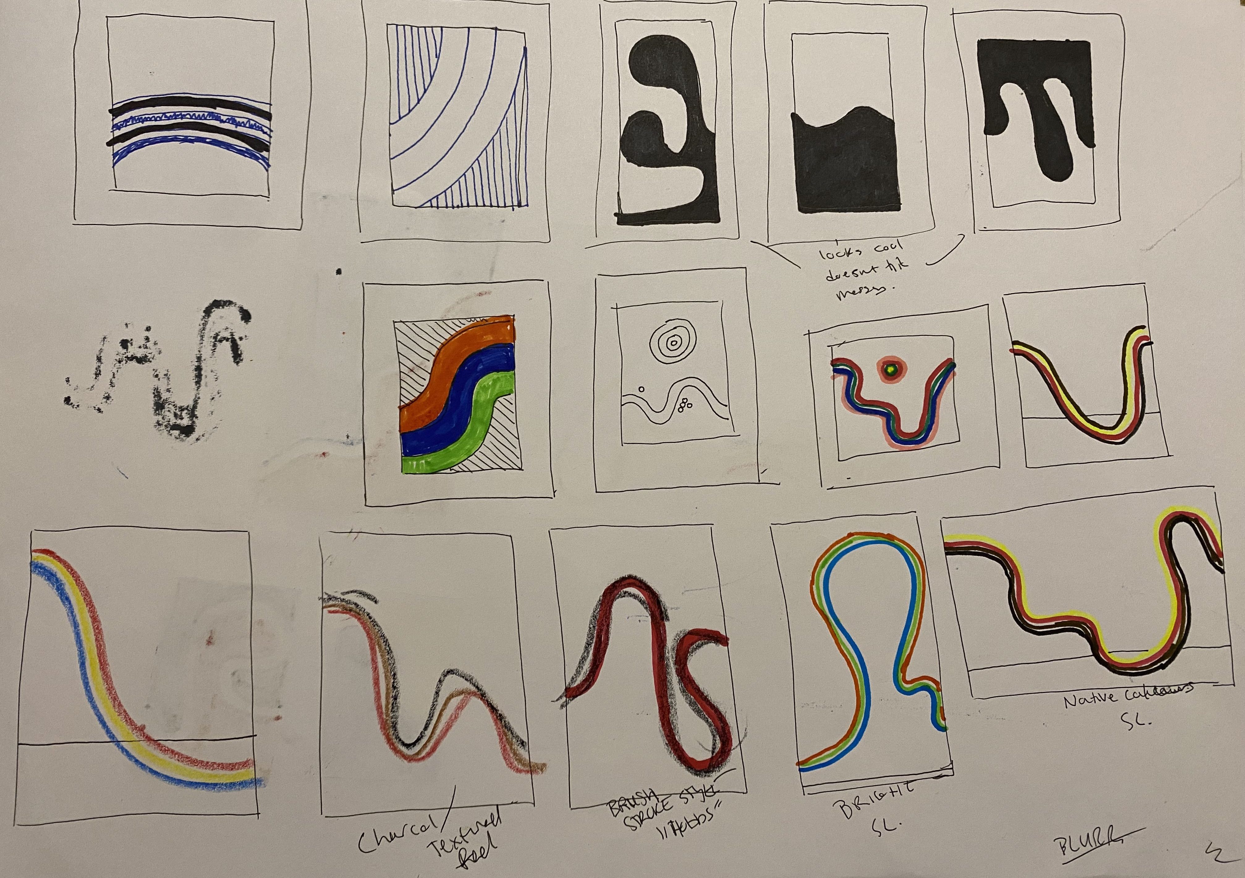 Initial concept sketches and exploration from Dave's sketchbook 