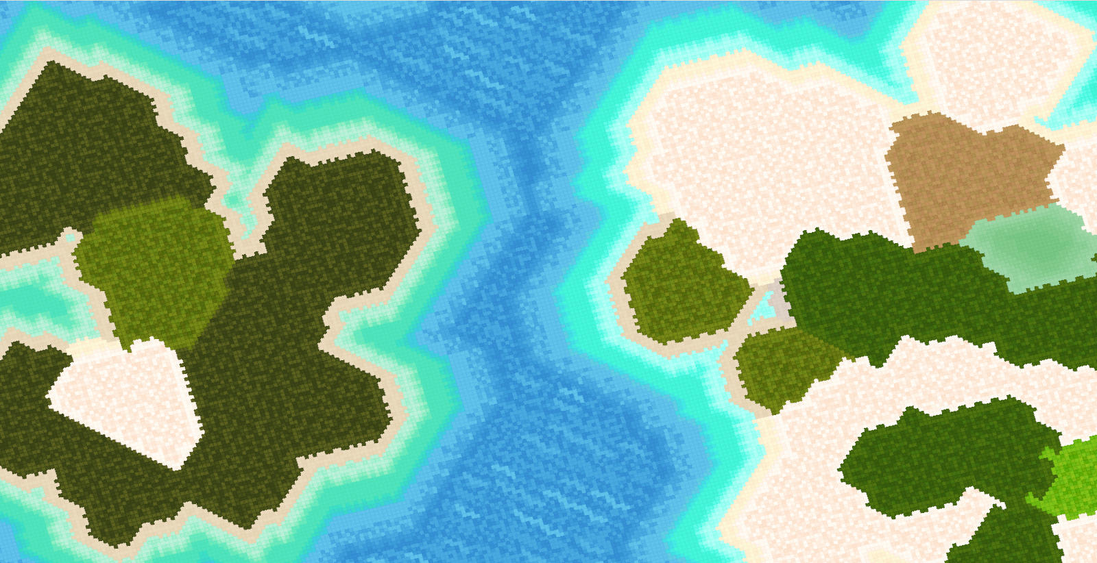 The island on the right has plenty more fine sandy beaches than the island on the left.