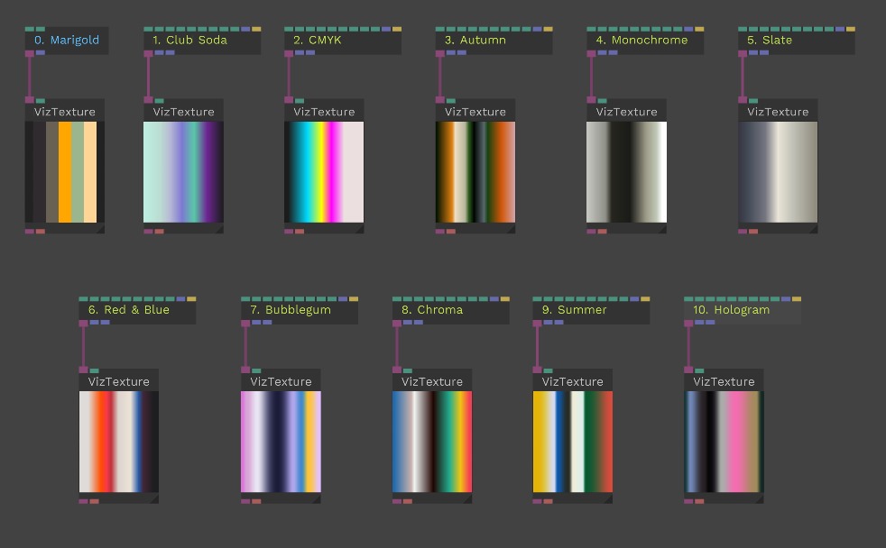 Gradient palettes.