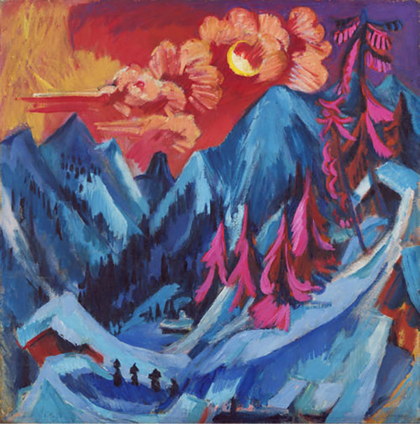 Ernst Ludwig Kirchner, Winter Landscape in the Moonlight, 1919 