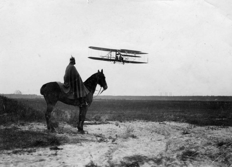 The old watching the new take flight, August 1910