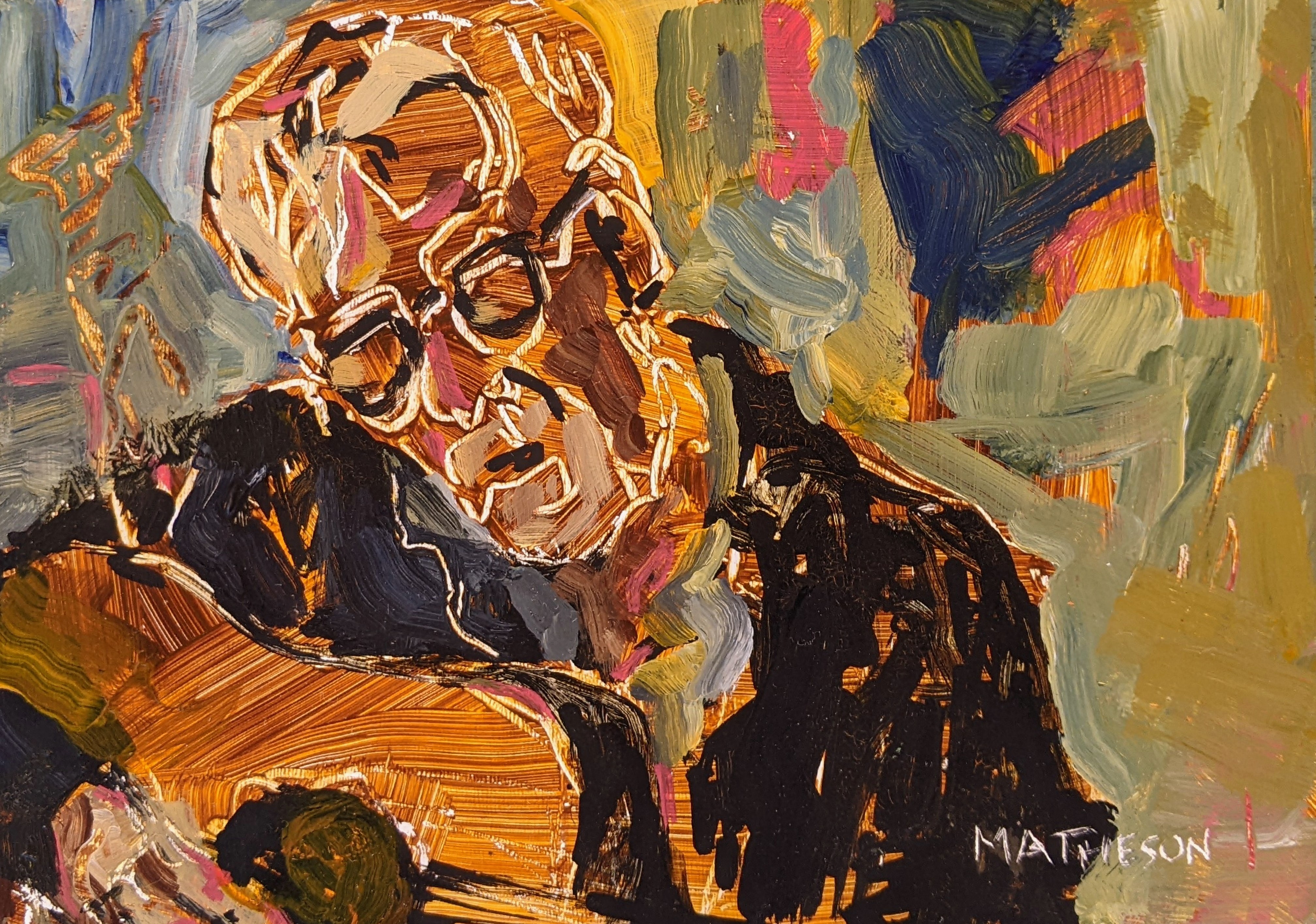 Henrik Playing Beautifully painting by Robert Matheson. https://objkt.com/asset/KT1BcrqcnxXJjuHNhyaXpLZaBsXVQs5r1bfe/3