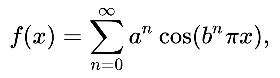where 0<a<1, b is a positive odd integer, and ab>1+((3/2)pi) applies