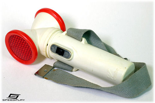 Leg mounted bike light (strapped on just below the knee)