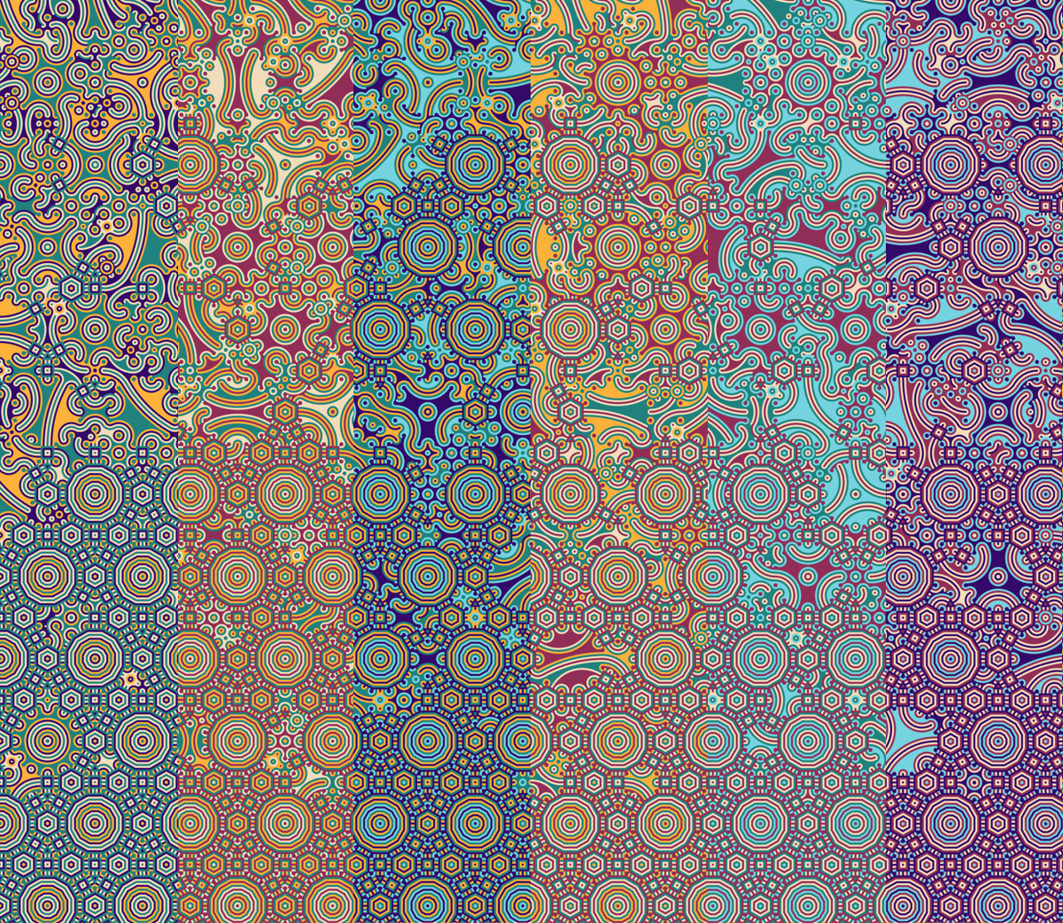 Single palette randomised in different ways