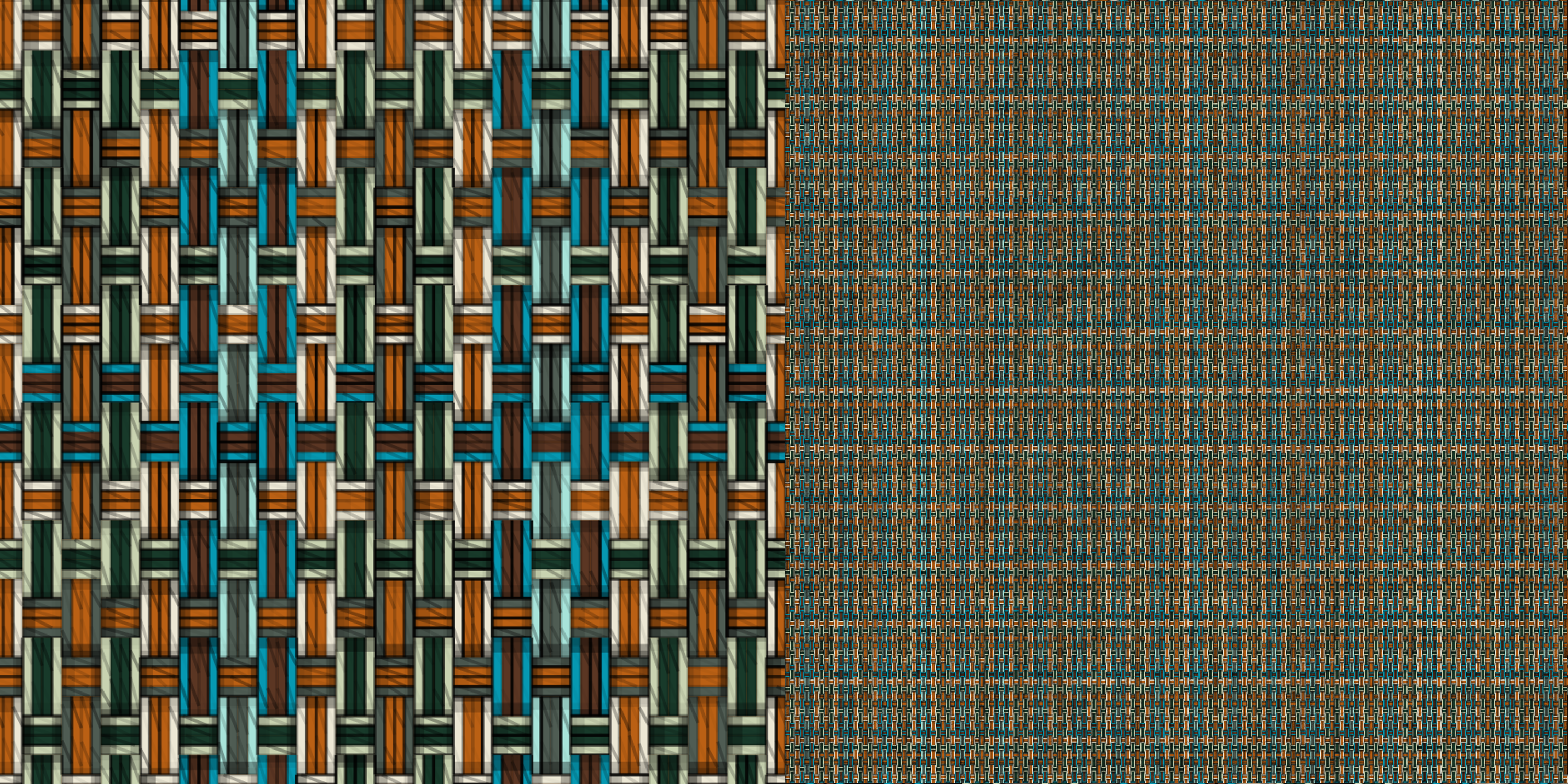Large and small scale woven fabric