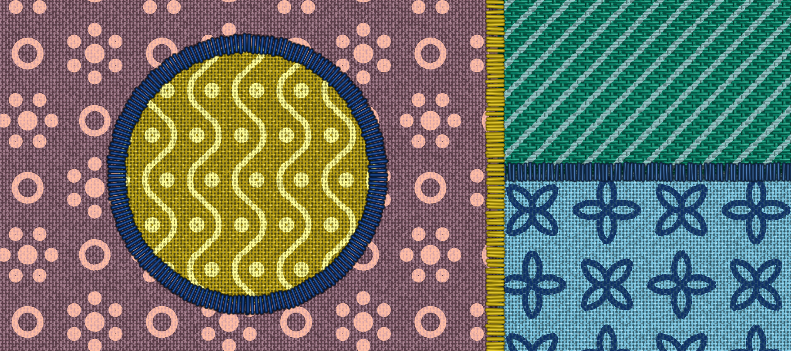 Mixed fabrics with embroidery