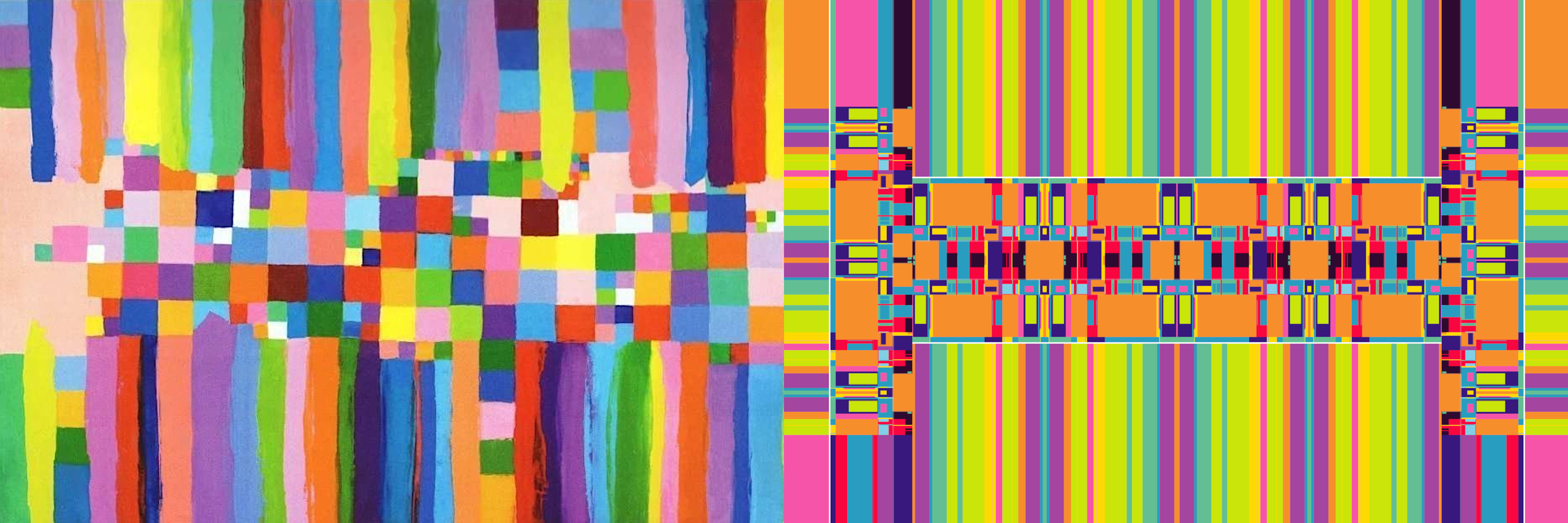 My Old Paintings in Paris, Ilona Keserü, 2010 (resized) AND Shred #2, Anven, 2022 (resized)