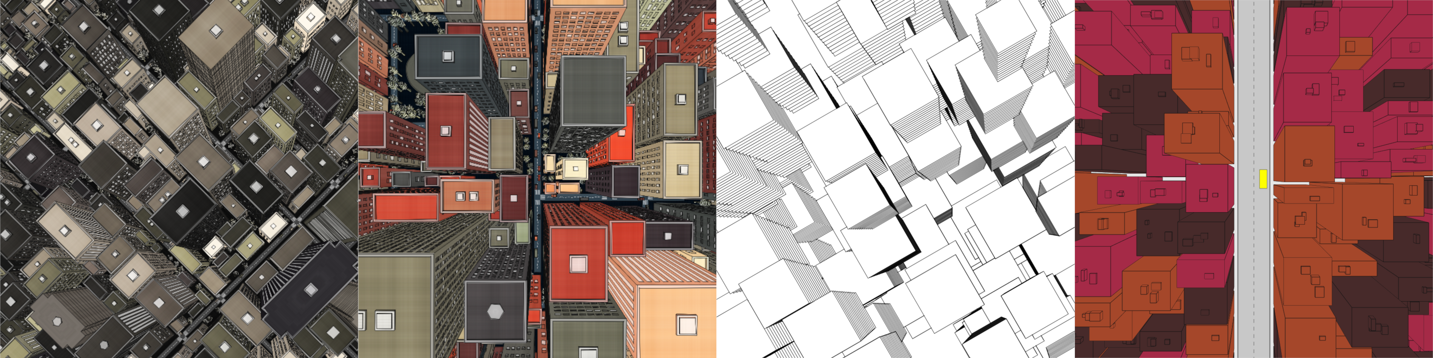 Dencity #19 and #8 by @HeveyArt  / City #19 by DG Ser / Never Moving #51by @jck_xyz