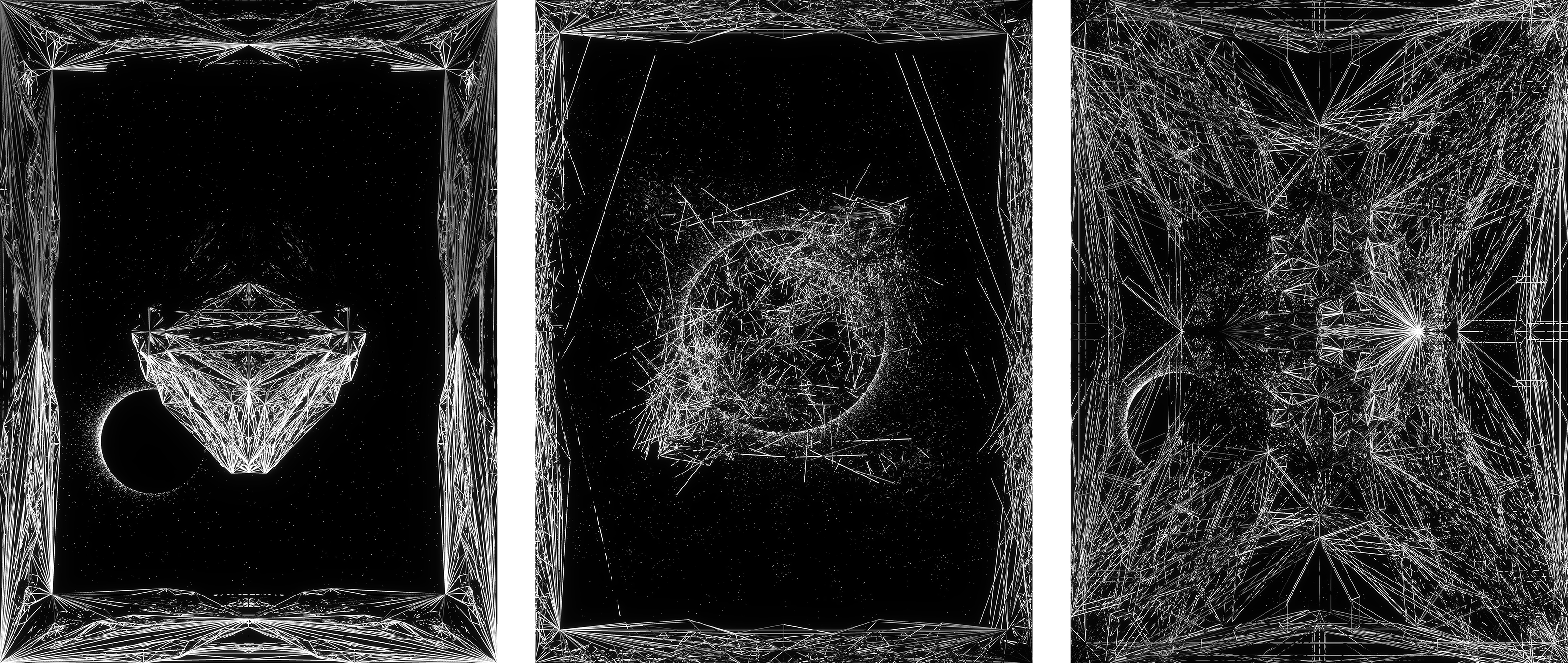 Eclipse (left and right) and ultra eclipse (middle) celestial - O B S C V R V M #424, #245 and #373