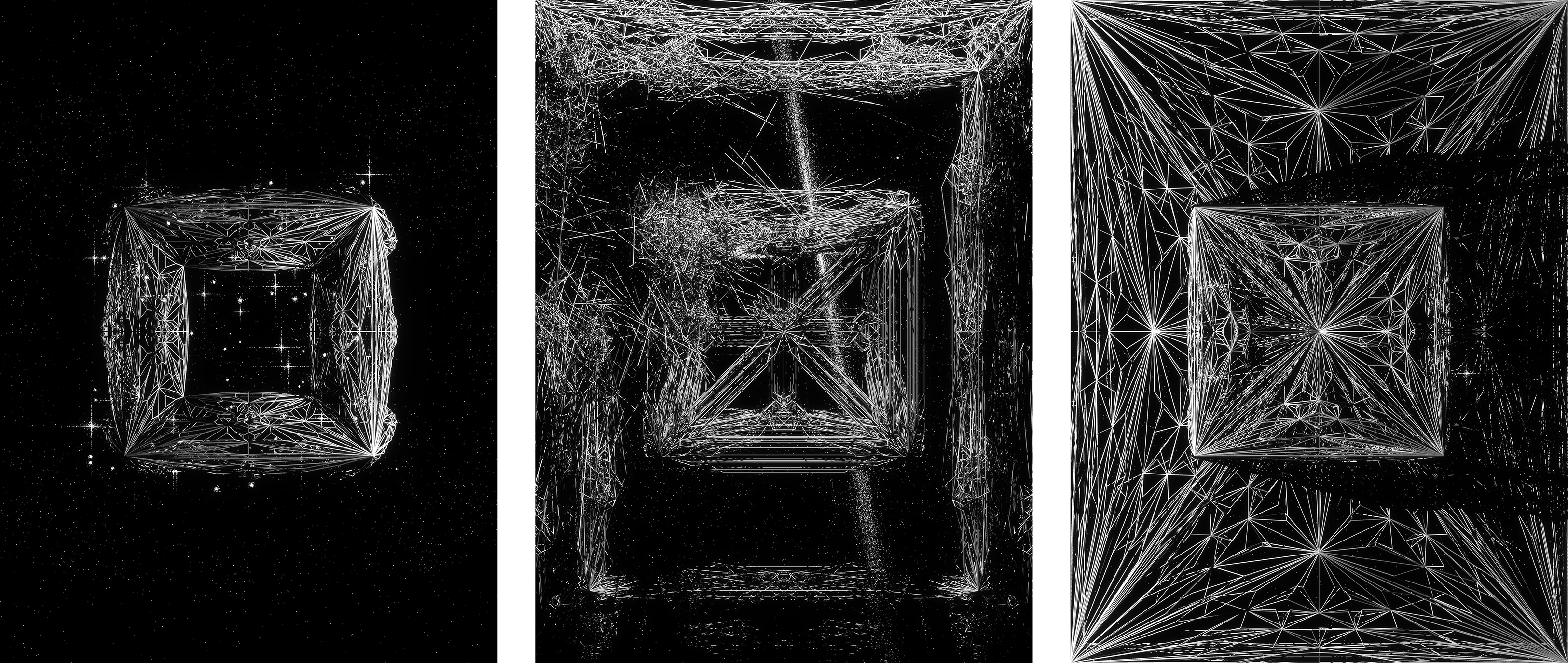 Different faces of a hexahedron - O B S C V R V M #461, #41 and #361