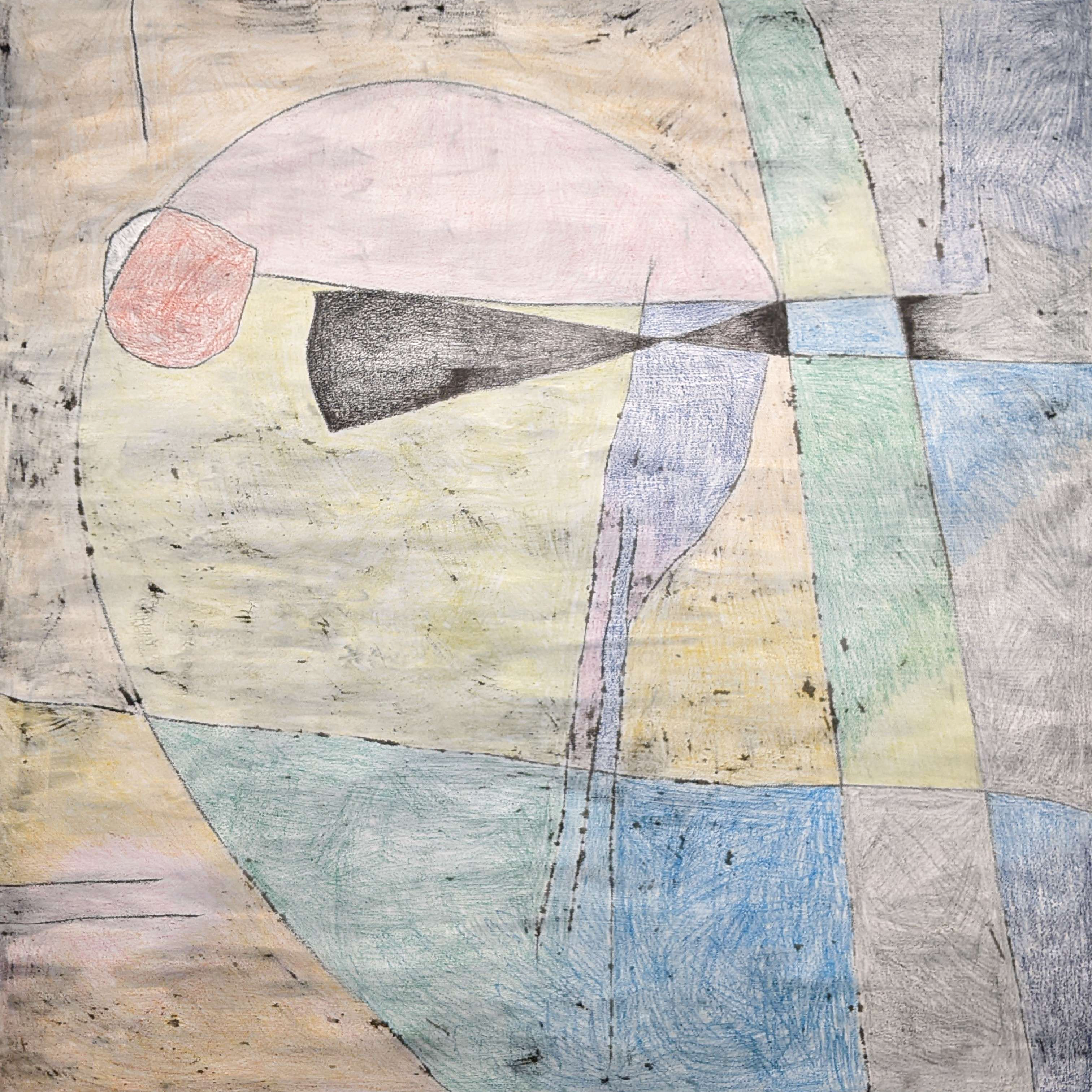 New Marks by Robert Matheson. 48" x 48" IRL mixed media painting on masonite.