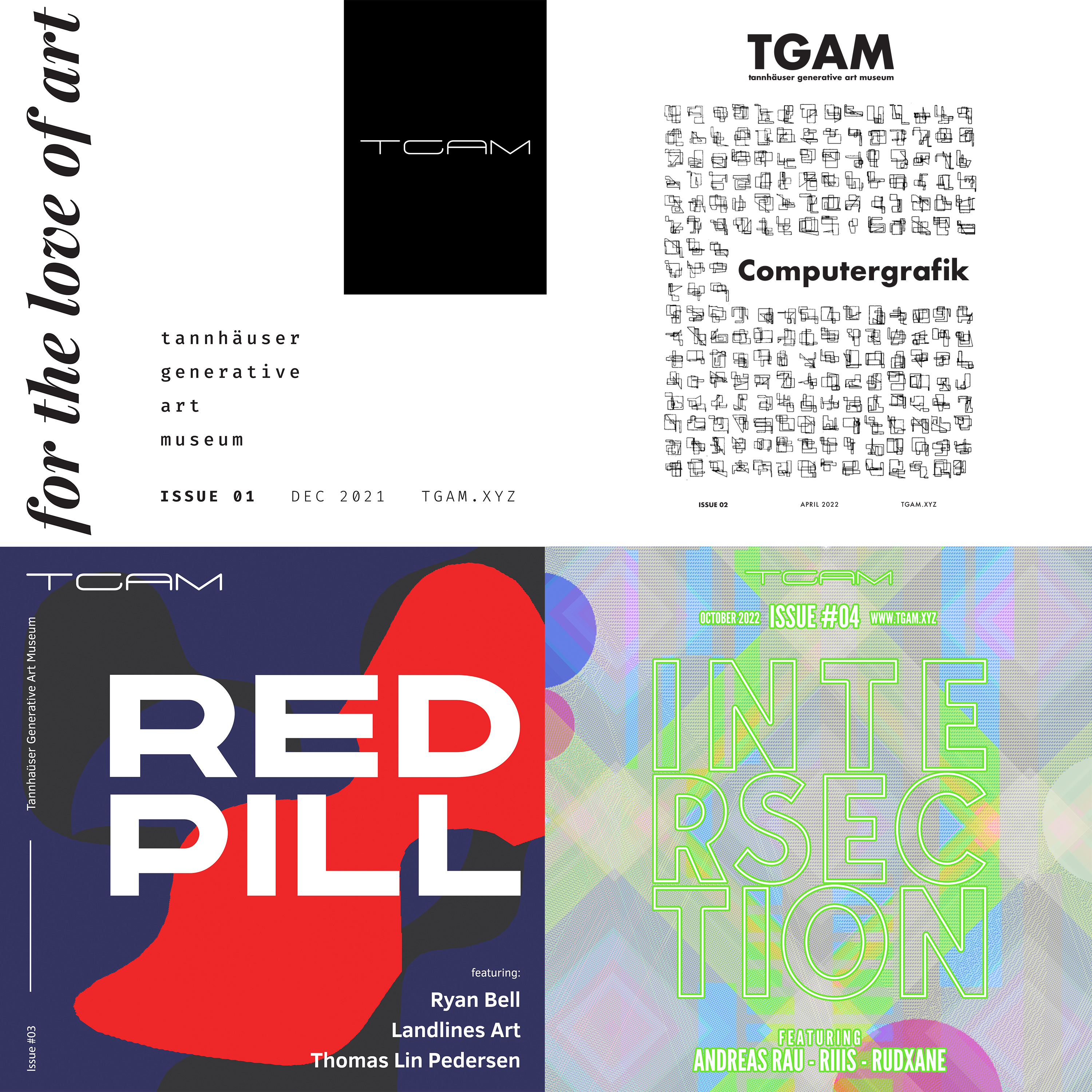Issue #01, Issue #02, Issue #03 and Issue #04 exhibitions