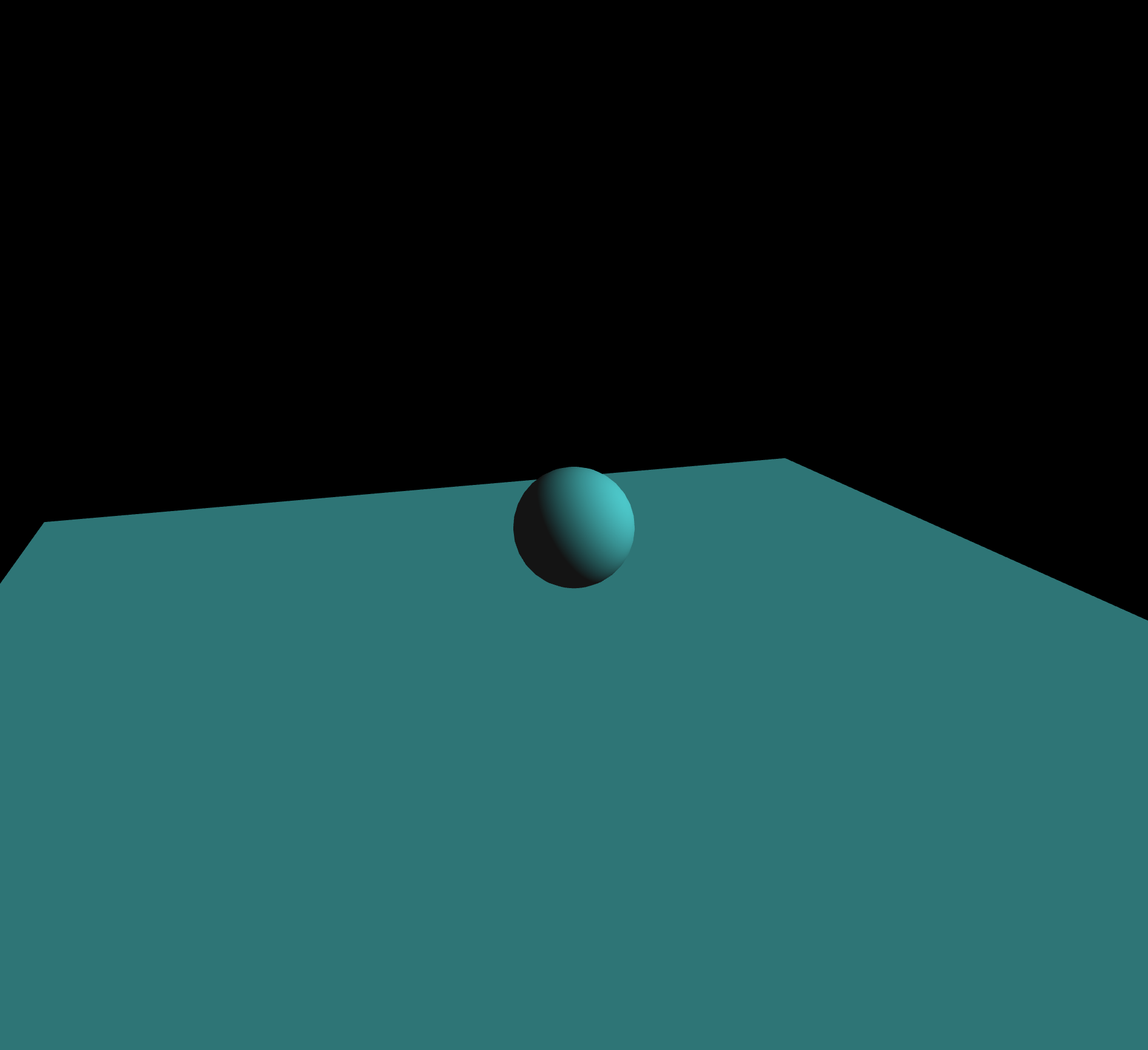 My first ever p5.js sketch, a plane and a sphere rendered via WebGL.