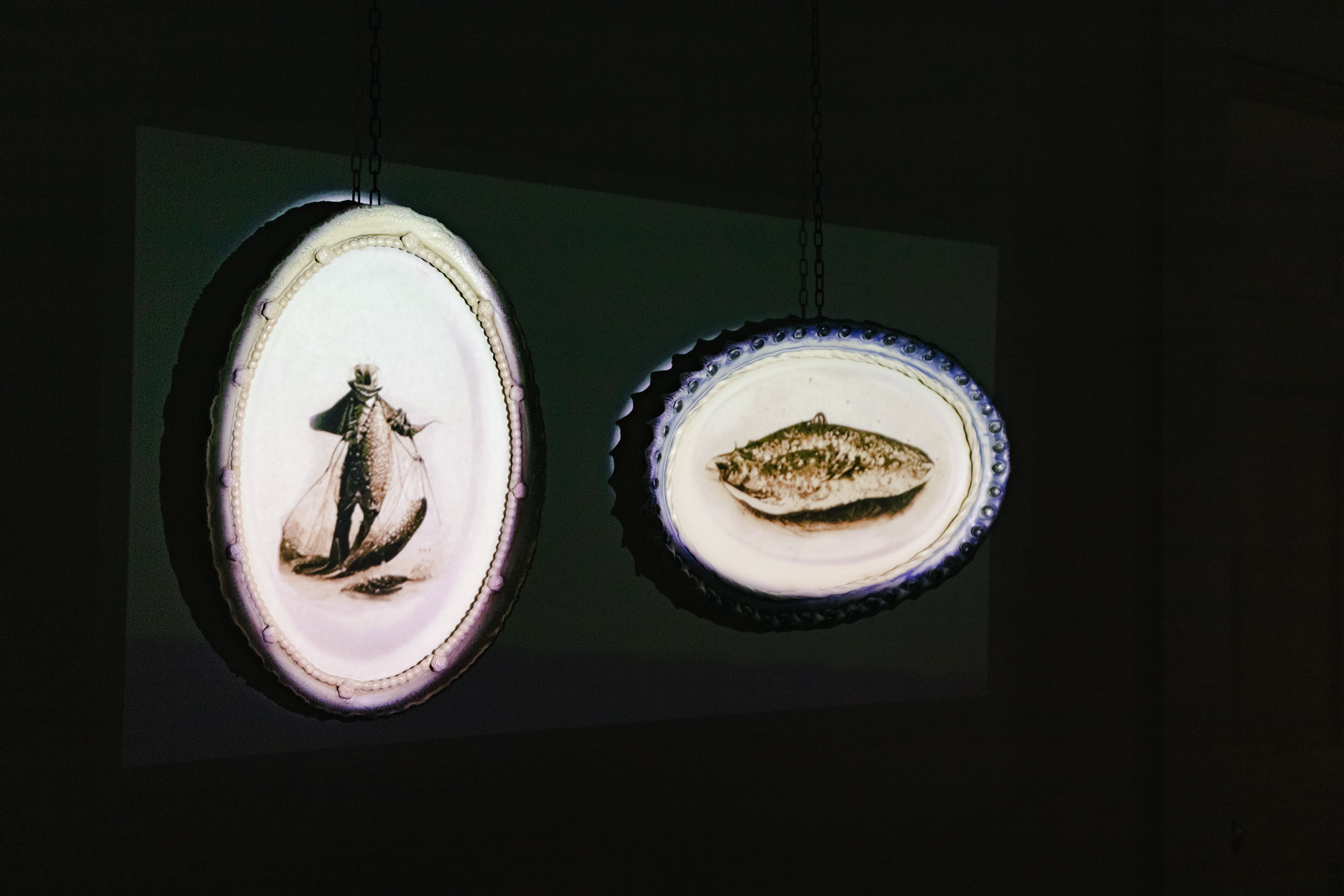 Digitally projected Ai Art on traditional hand-made ceramic plates as part of the collaborative #ProjectAi x CLAi art exhibition. By Kristen Applegate. Feb 3rd, 2023.