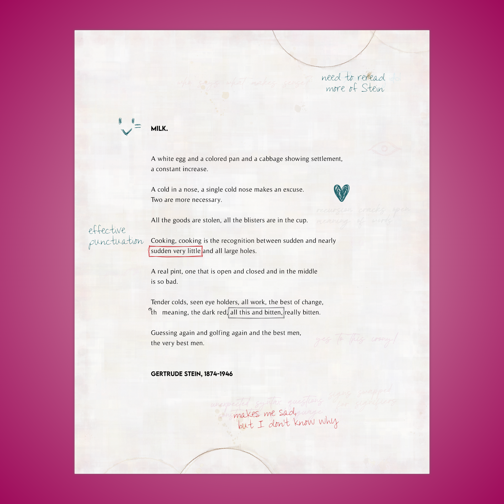MILK. by Gertrude Stein #21 static token preview