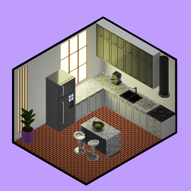 Isometric kitchen #3 static token preview