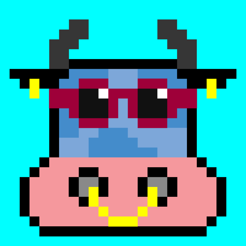pixel cow #1 static token preview